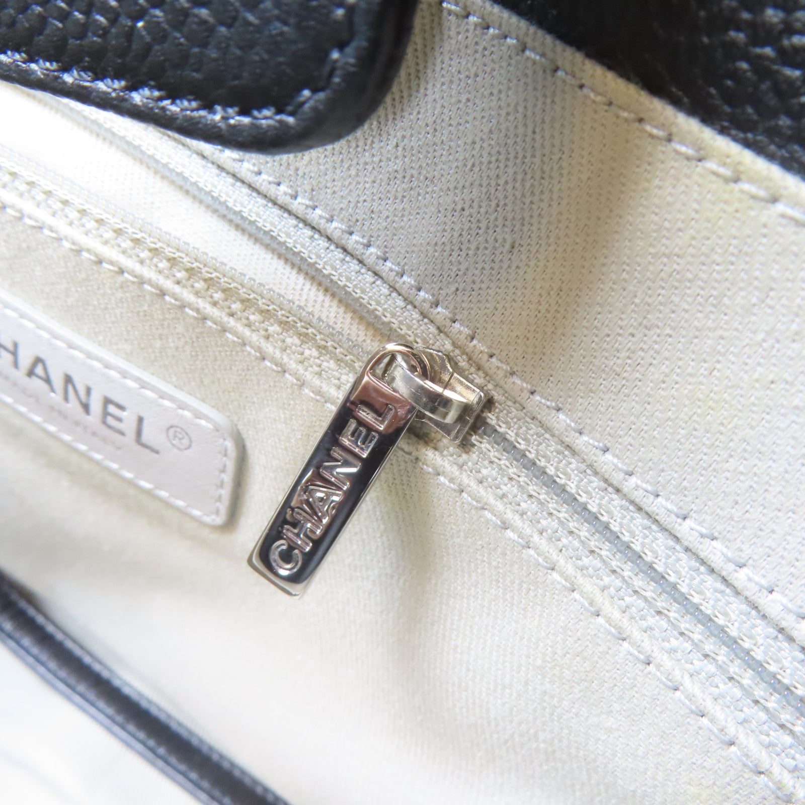 CHANEL 牛皮皮革31 Rue Cambon Chain Shoulder銀扣鏈帶肩背袋黑色