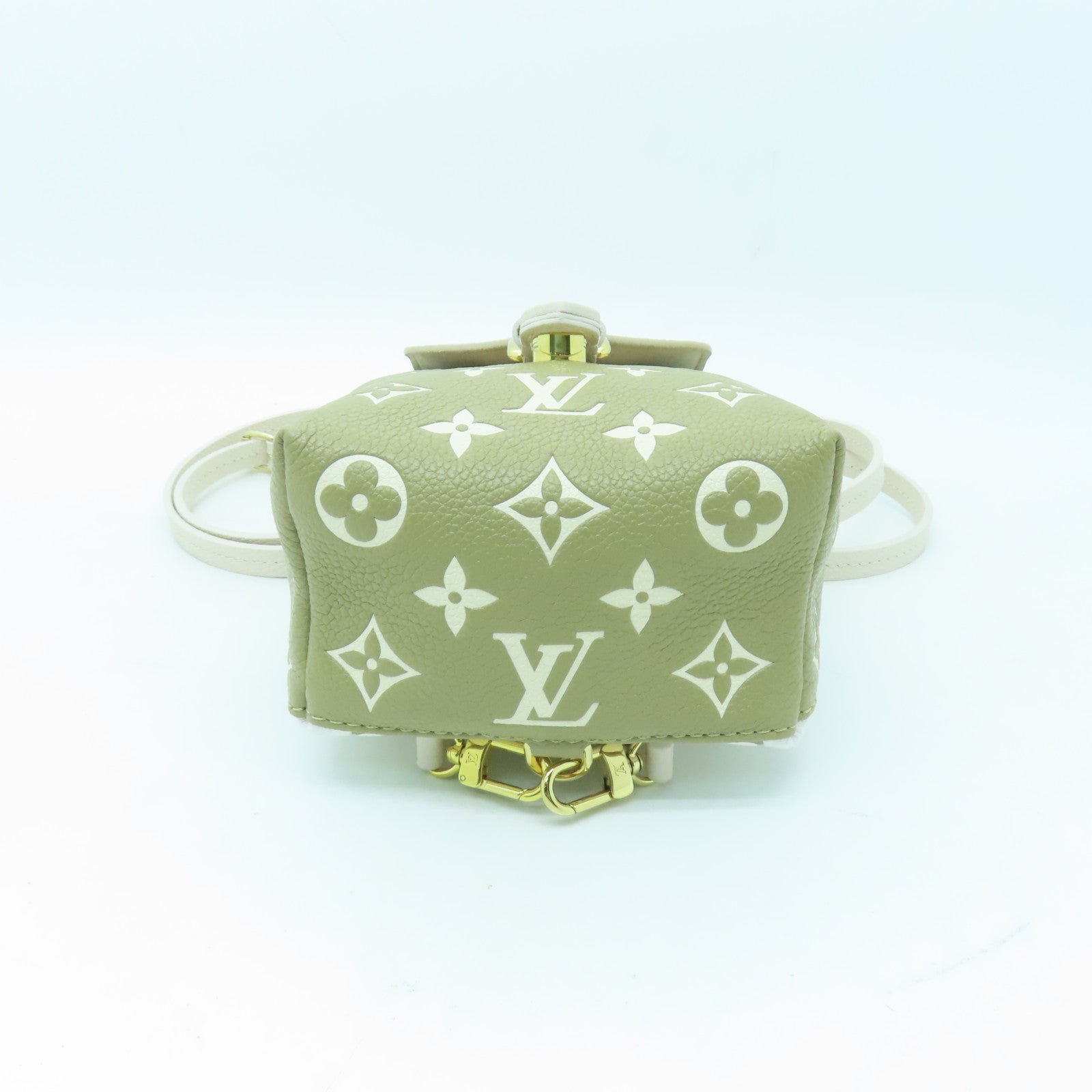 LOUIS VUITTON Monogram Empreinte Tiny Backpack金扣背包/肩背袋米色/綠色