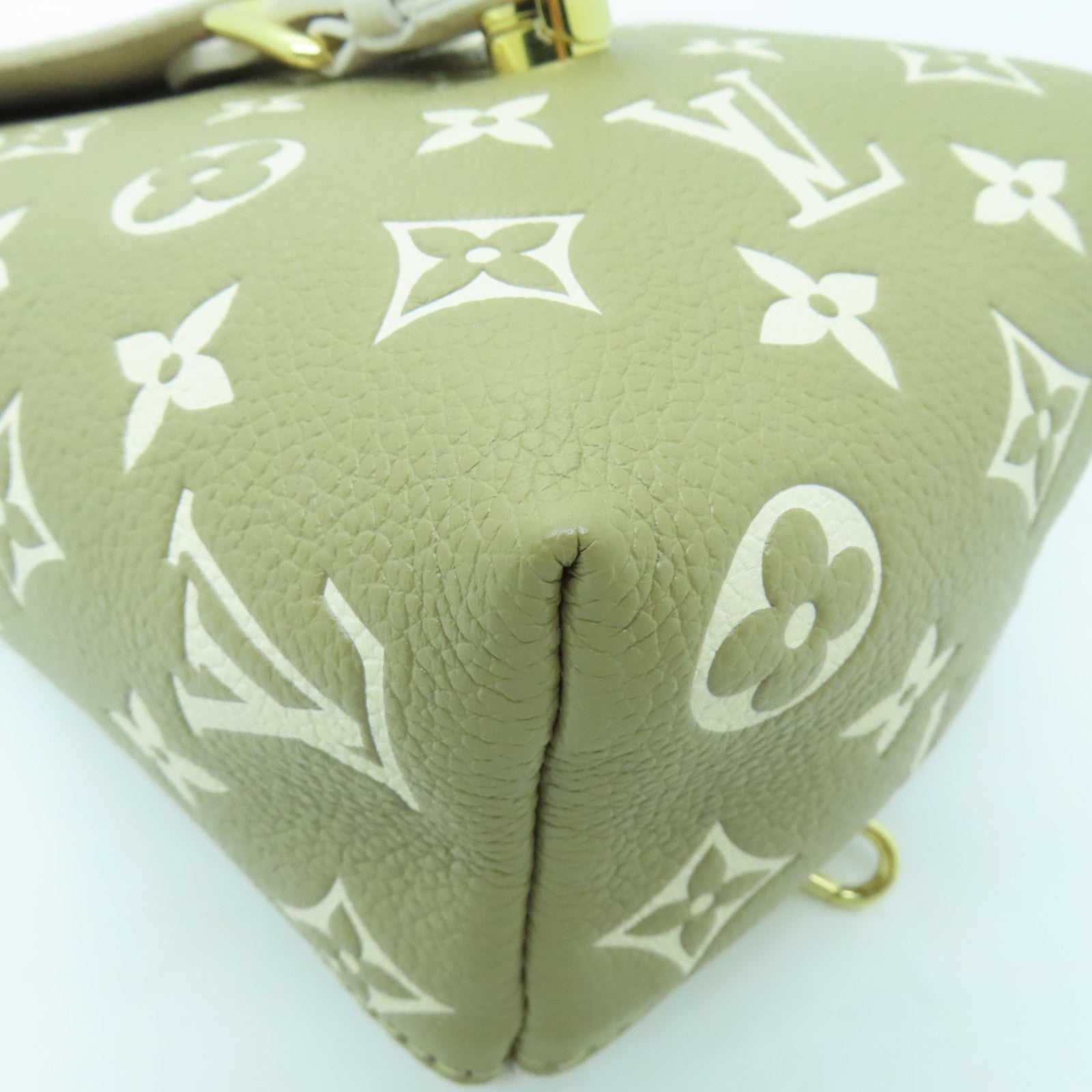 LOUIS VUITTON Monogram Empreinte Tiny Backpack金扣背包/肩背袋米色/綠色