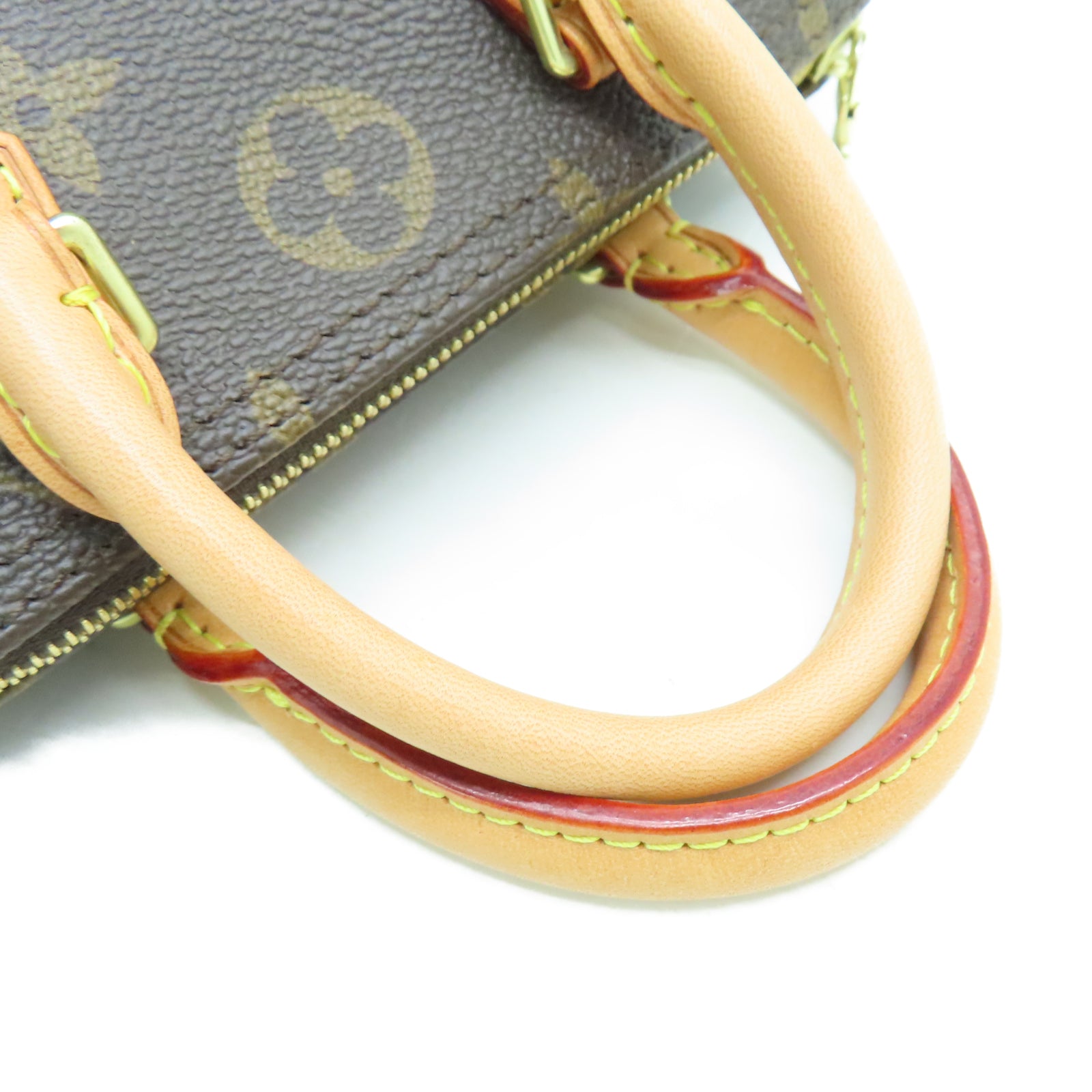 LOUIS VUITTON Monogram Nano Speedy金扣手挽肩背两用袋棕色
