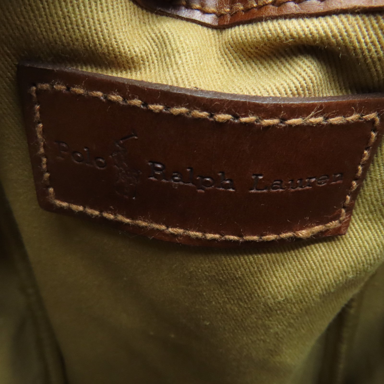 RALPH LAUREN Coated Canvas Tote Bag Brown