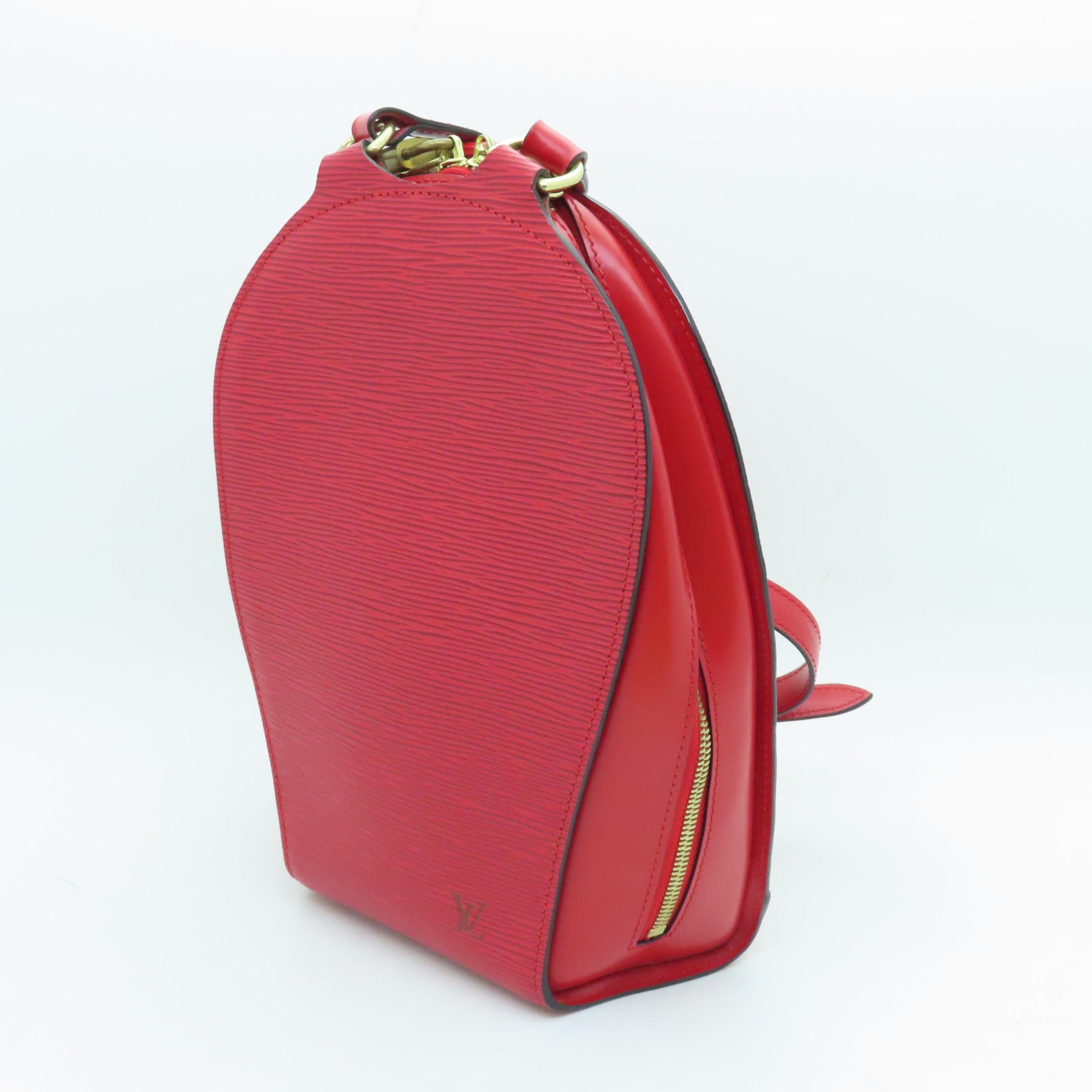 LOUIS VUITTON Epi Mabillon Back Pack gold buckle backpack red
