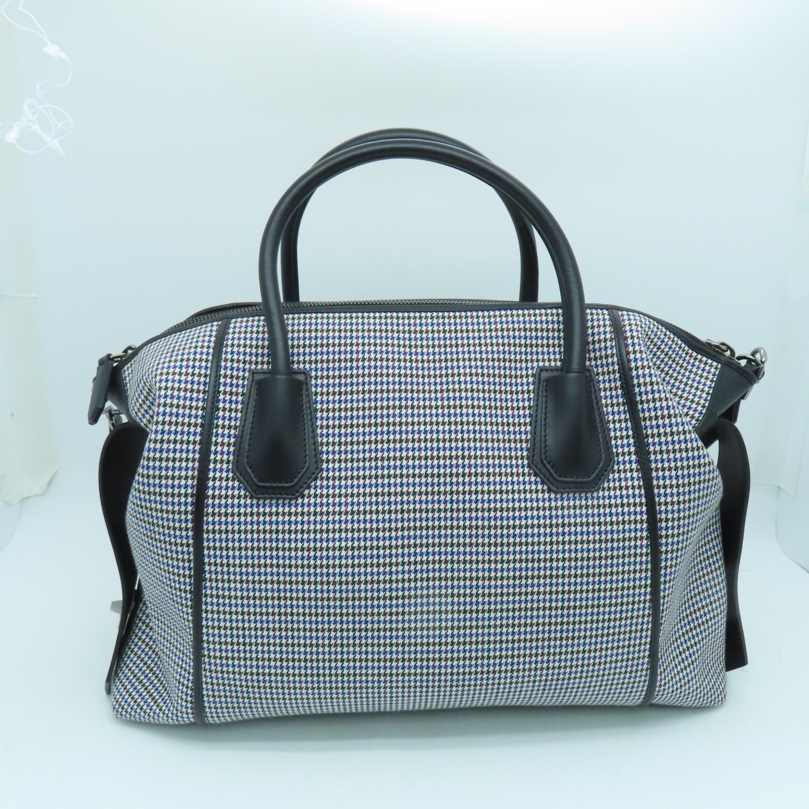 GIVENCHY Canvas/Leather Large Soft Antigona Tote Silver Buckle Handle Shoulder Bag Black/Multicolor