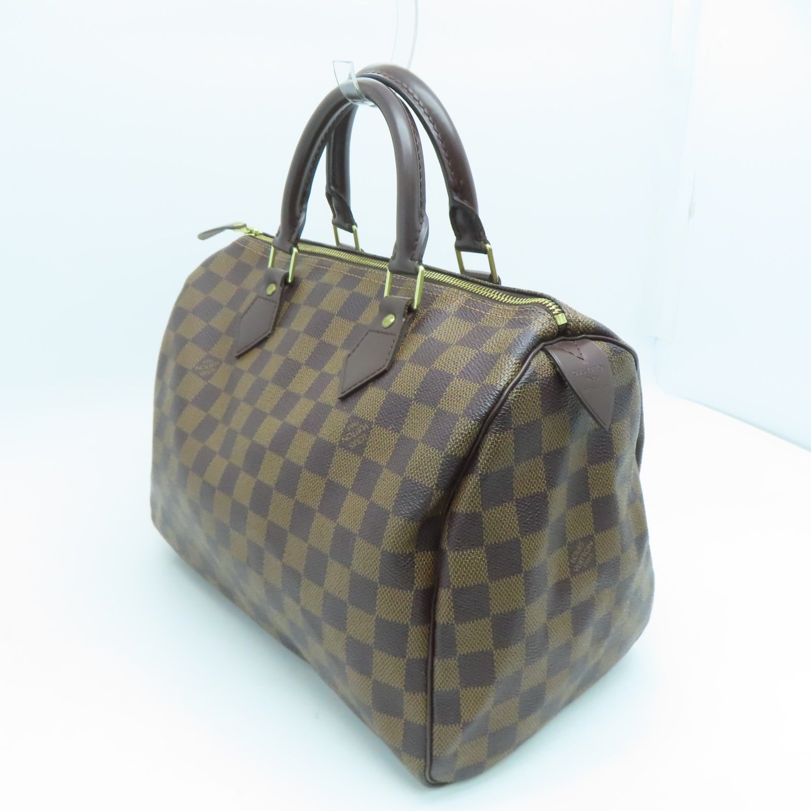LOUIS VUITTON Damier Speedy 30金扣手挽袋啡色