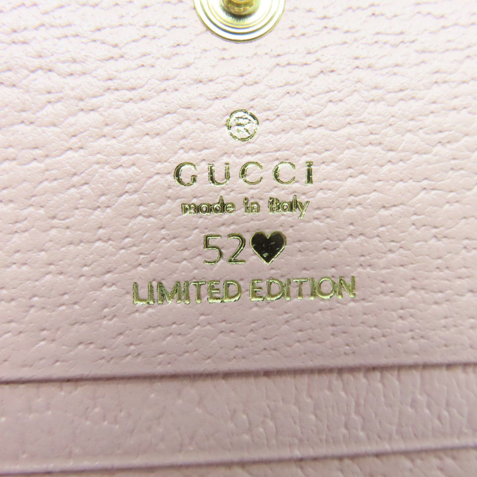 GUCCI 牛皮皮革/牛仔布W Snap Wallet金扣錢包粉紅色/藍色
