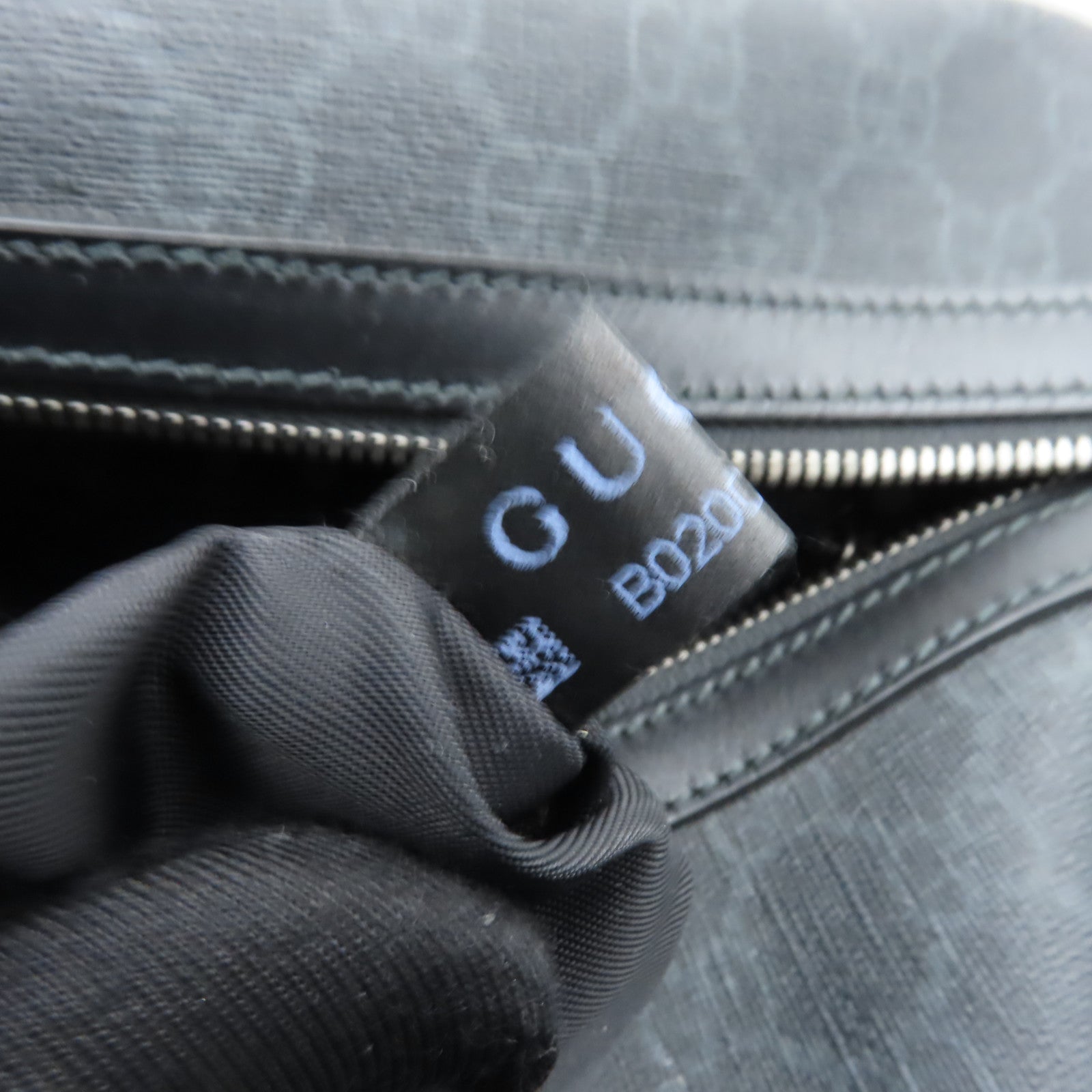 GUCCI 塗層帆布2way Shoulder Bag銀扣手挽肩背兩用袋黒色