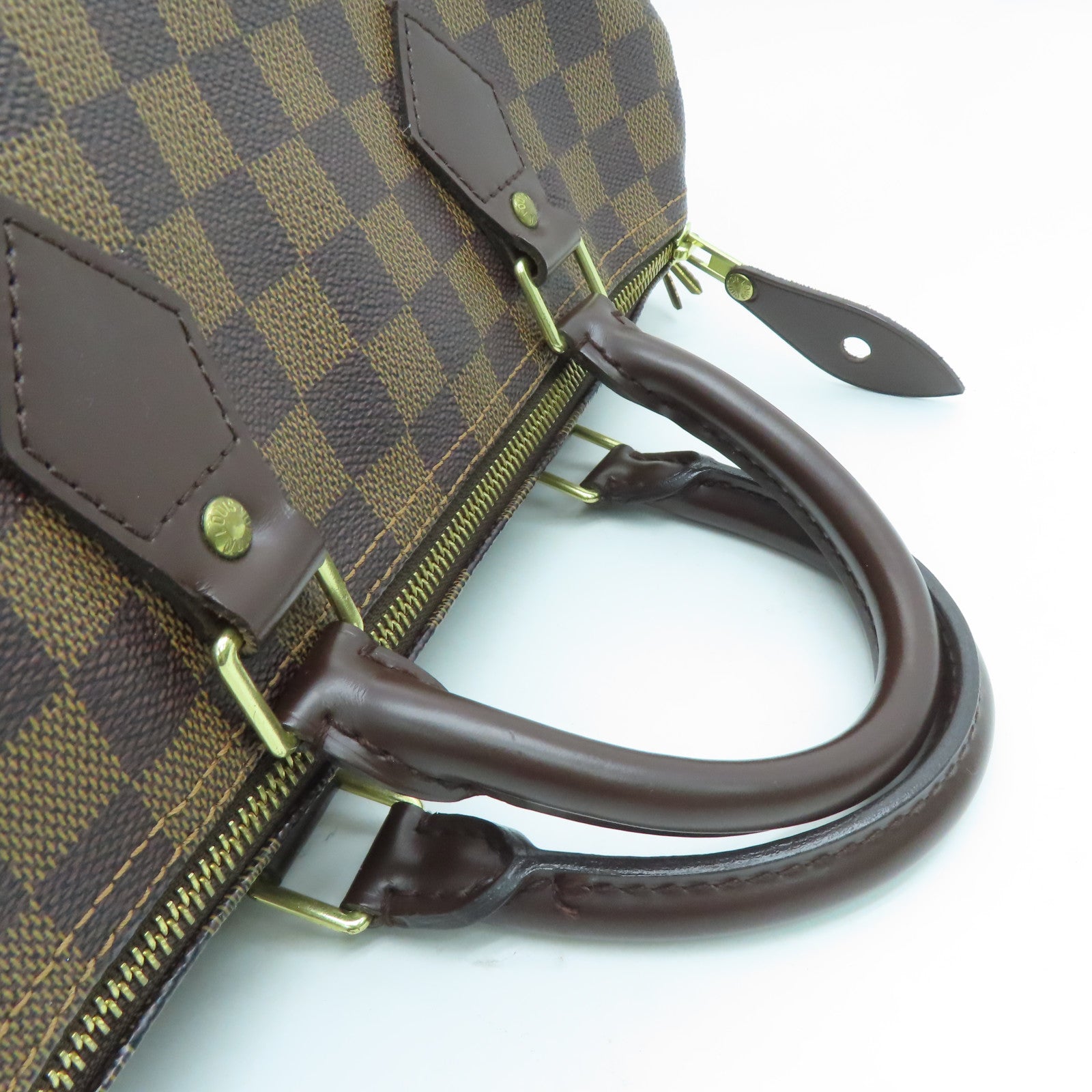 LOUIS VUITTON Damier Speedy 30金扣手挽袋啡色