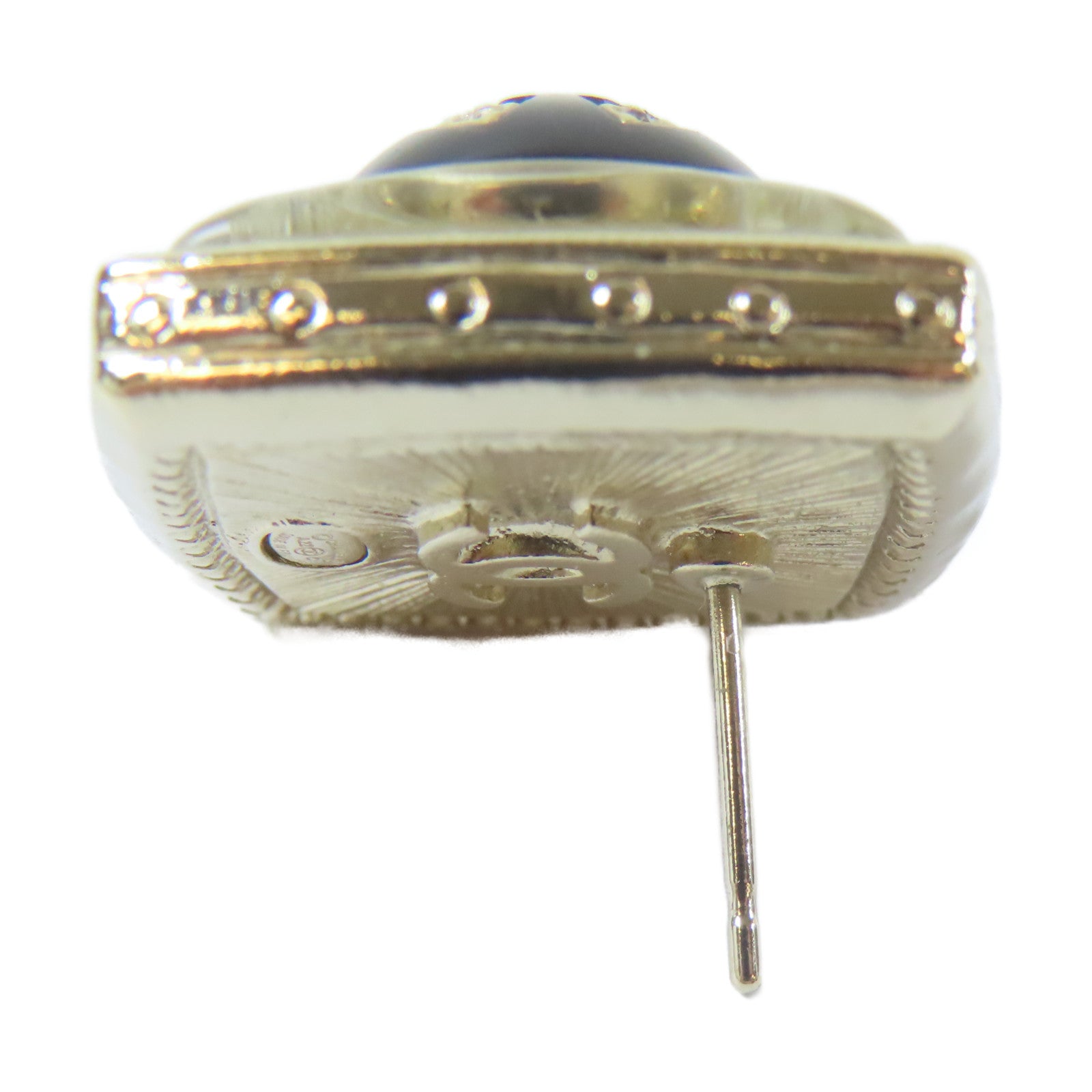 CHANEL 金屬/水晶Earrings耳環金色/黑色