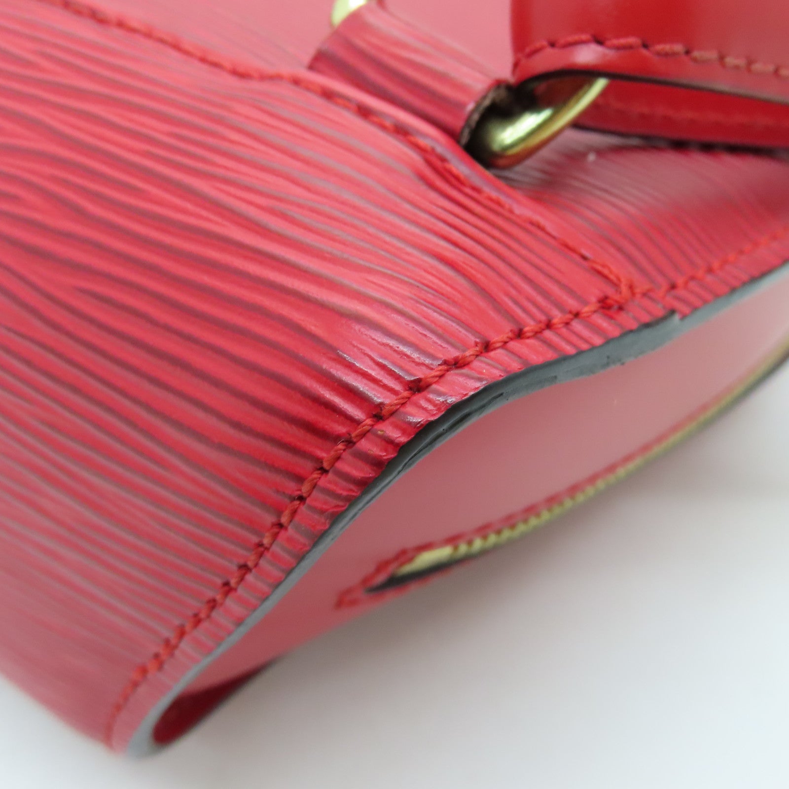 LOUIS VUITTON Epi Mabillon Back Pack gold buckle backpack red