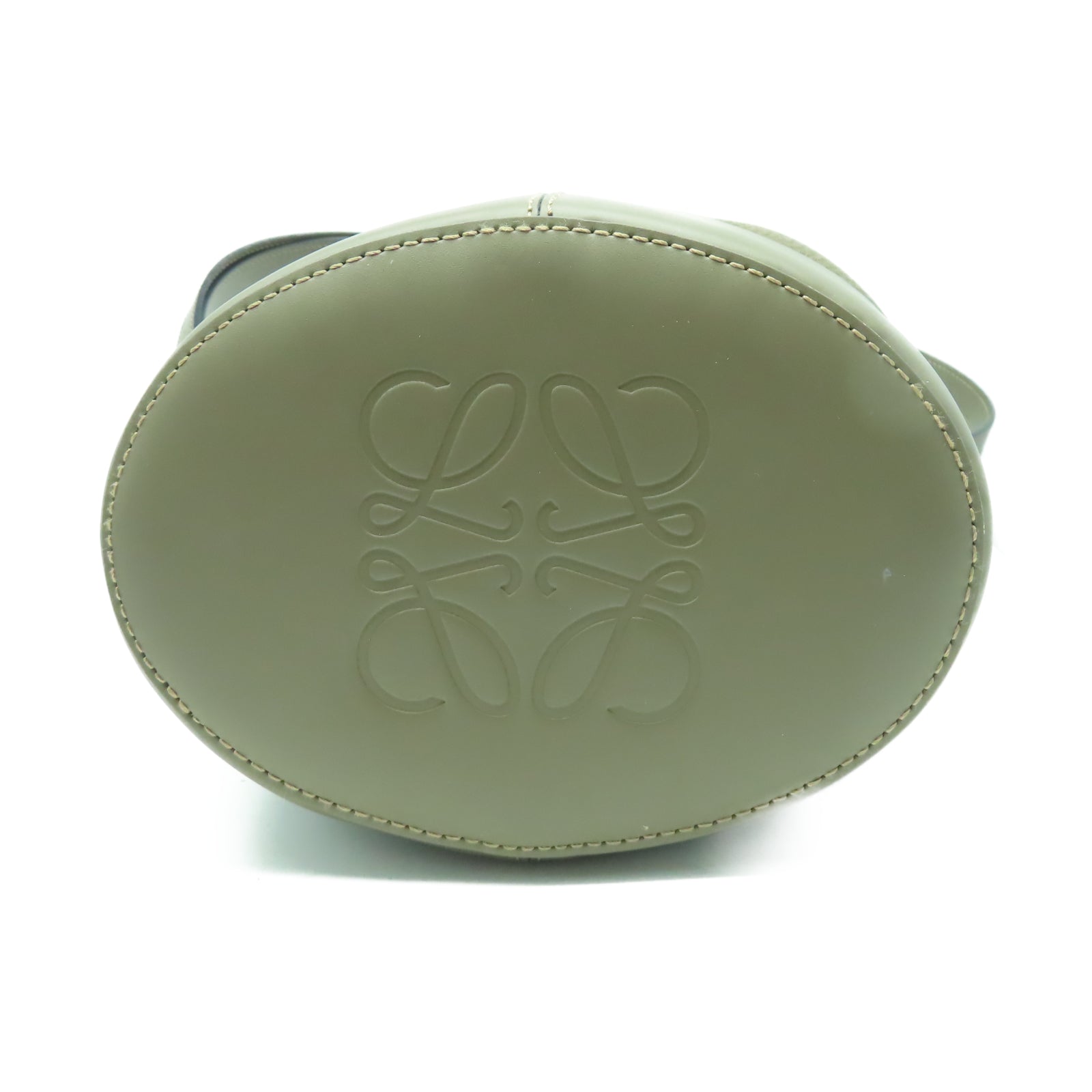LOEWE 牛皮皮革Loewe Balloon Bag銀扣手挽肩背兩用袋棕色