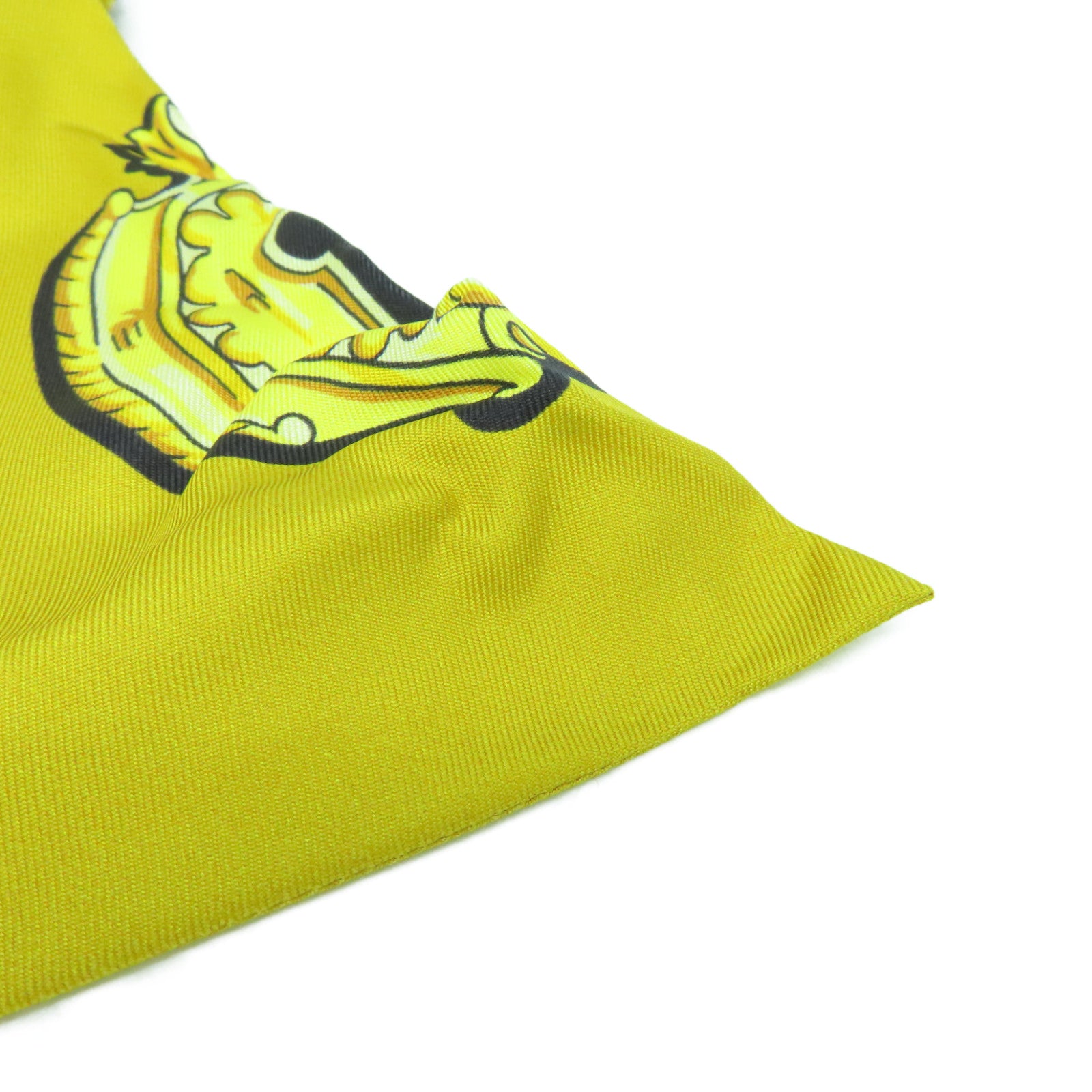 HERMES Silk Maxi Twilly Scarf Yellow/Blue/Color