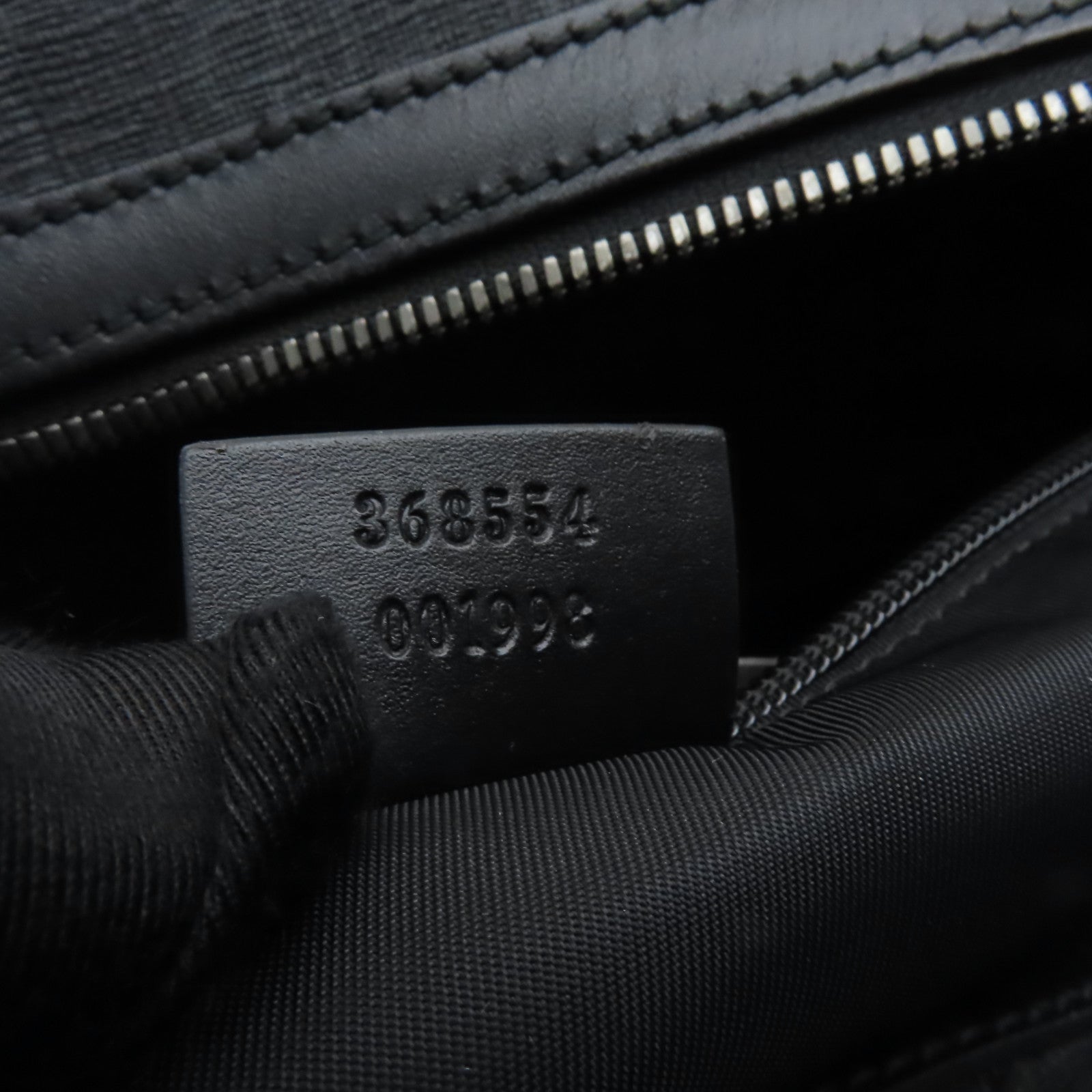 GUCCI 塗層帆布2way Shoulder Bag銀扣手挽肩背兩用袋黒色
