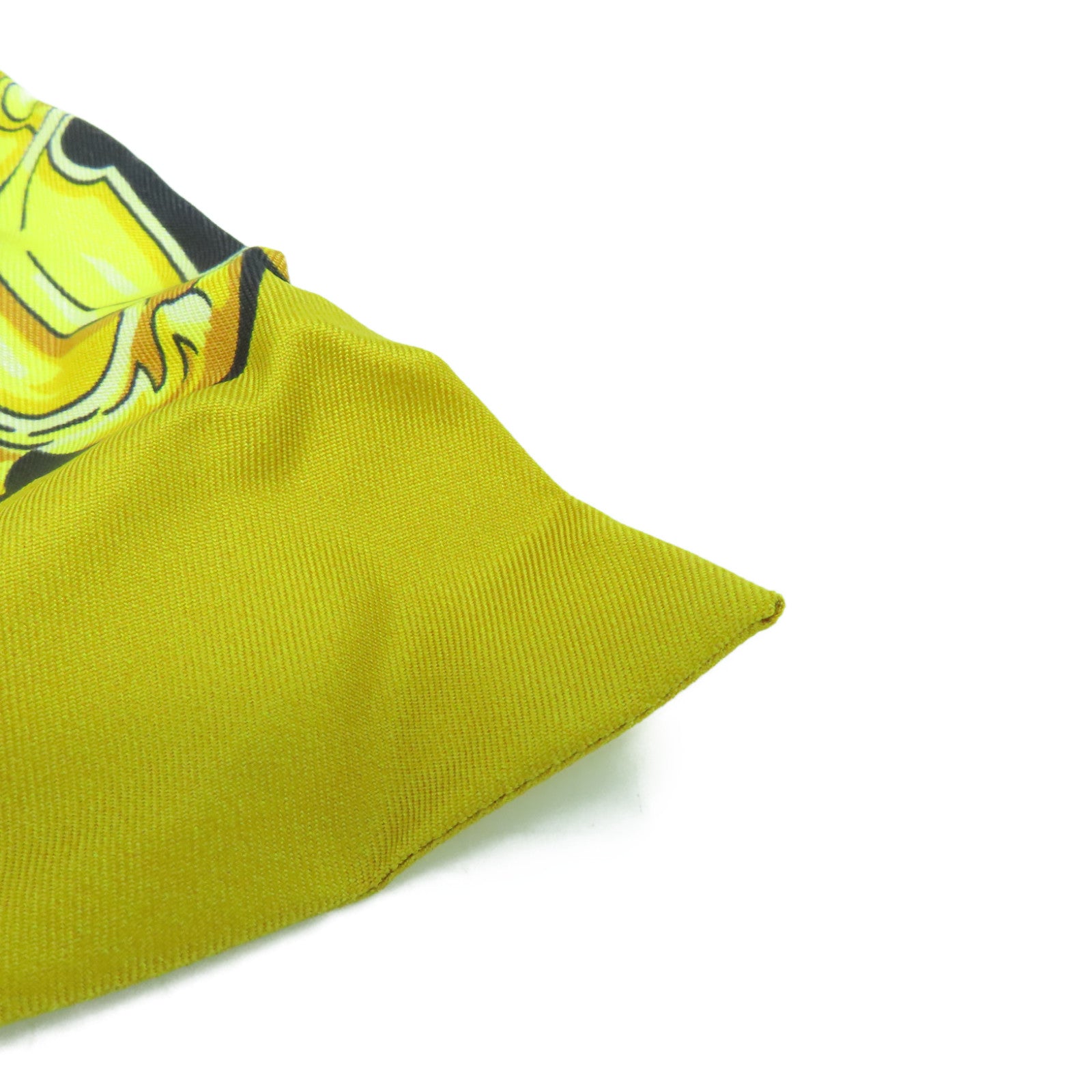 HERMES Silk Maxi Twilly Scarf Yellow/Blue/Color