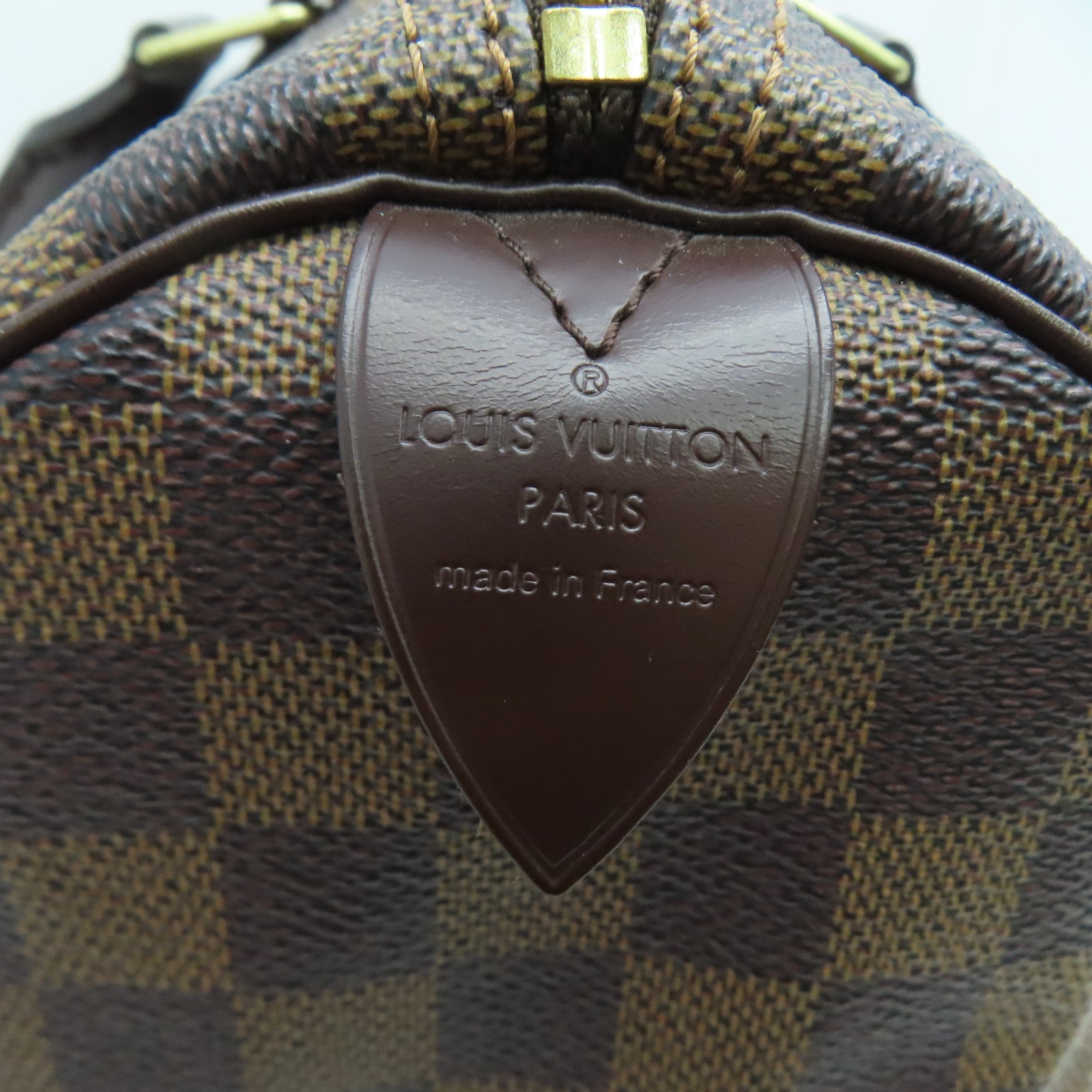 LOUIS VUITTON Damier Speedy 30金扣手挽袋啡色