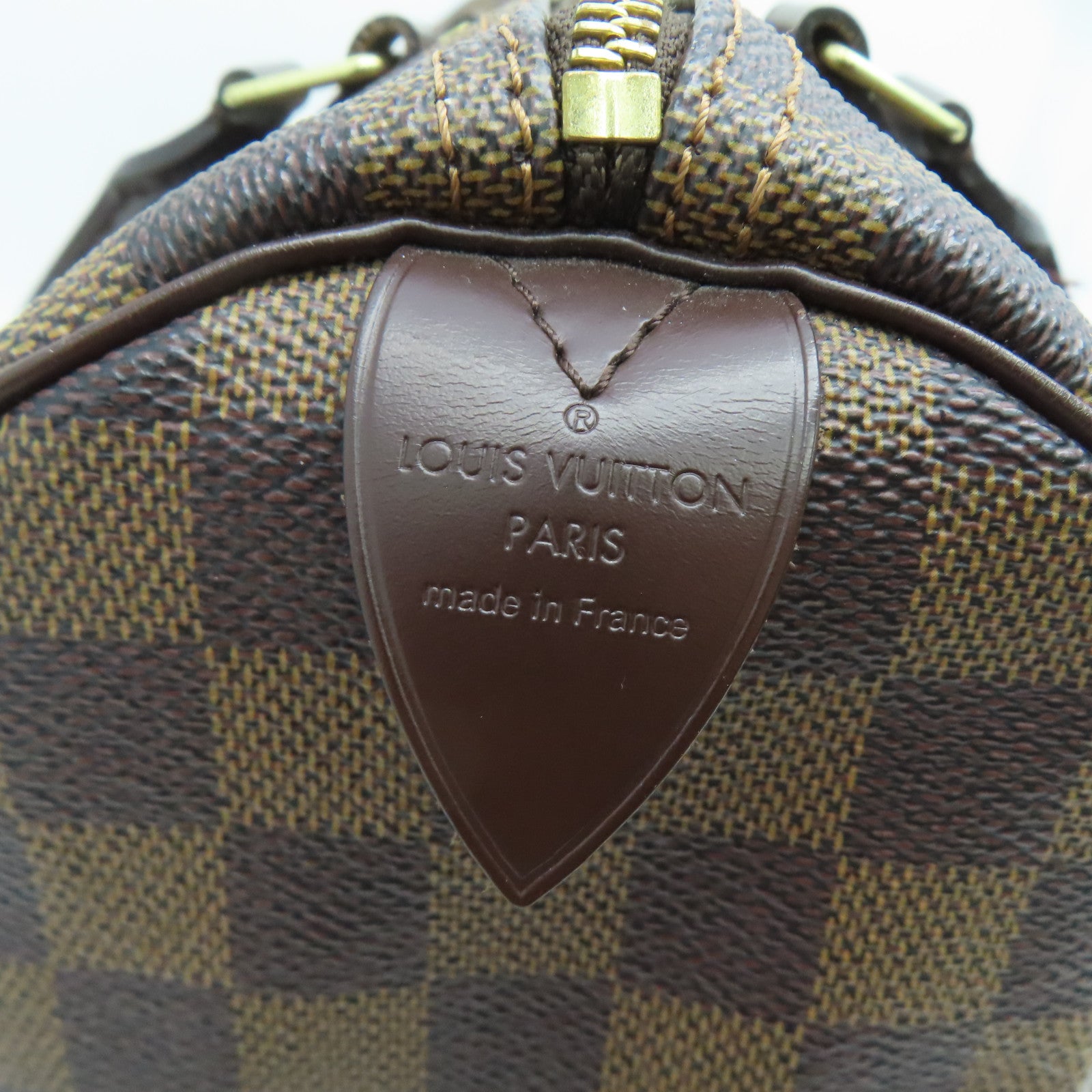 LOUIS VUITTON Damier Speedy 30金扣手挽袋啡色