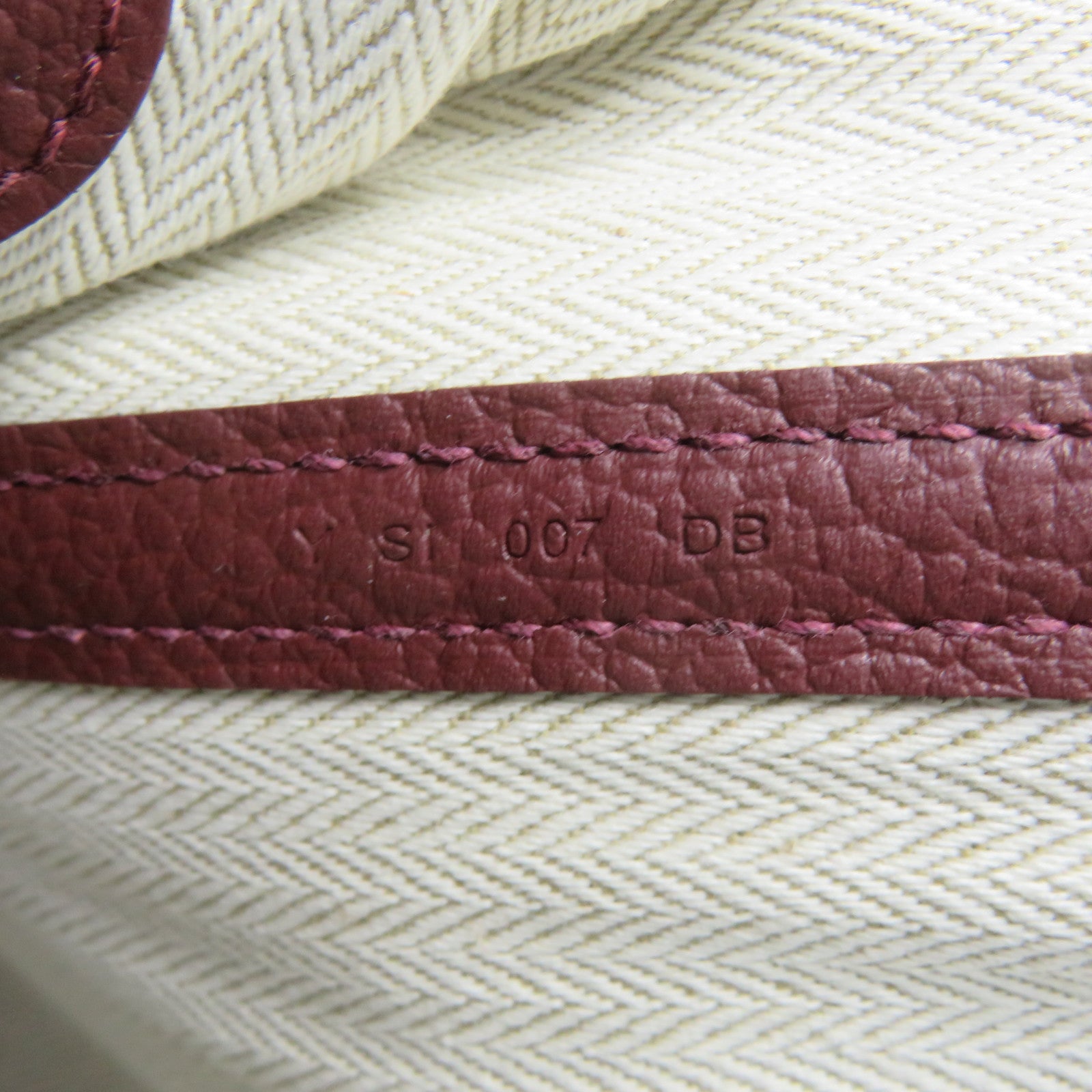 HERMES Negonda皮革Garden Party PM銀扣手挽袋Bordeaux酒紅色