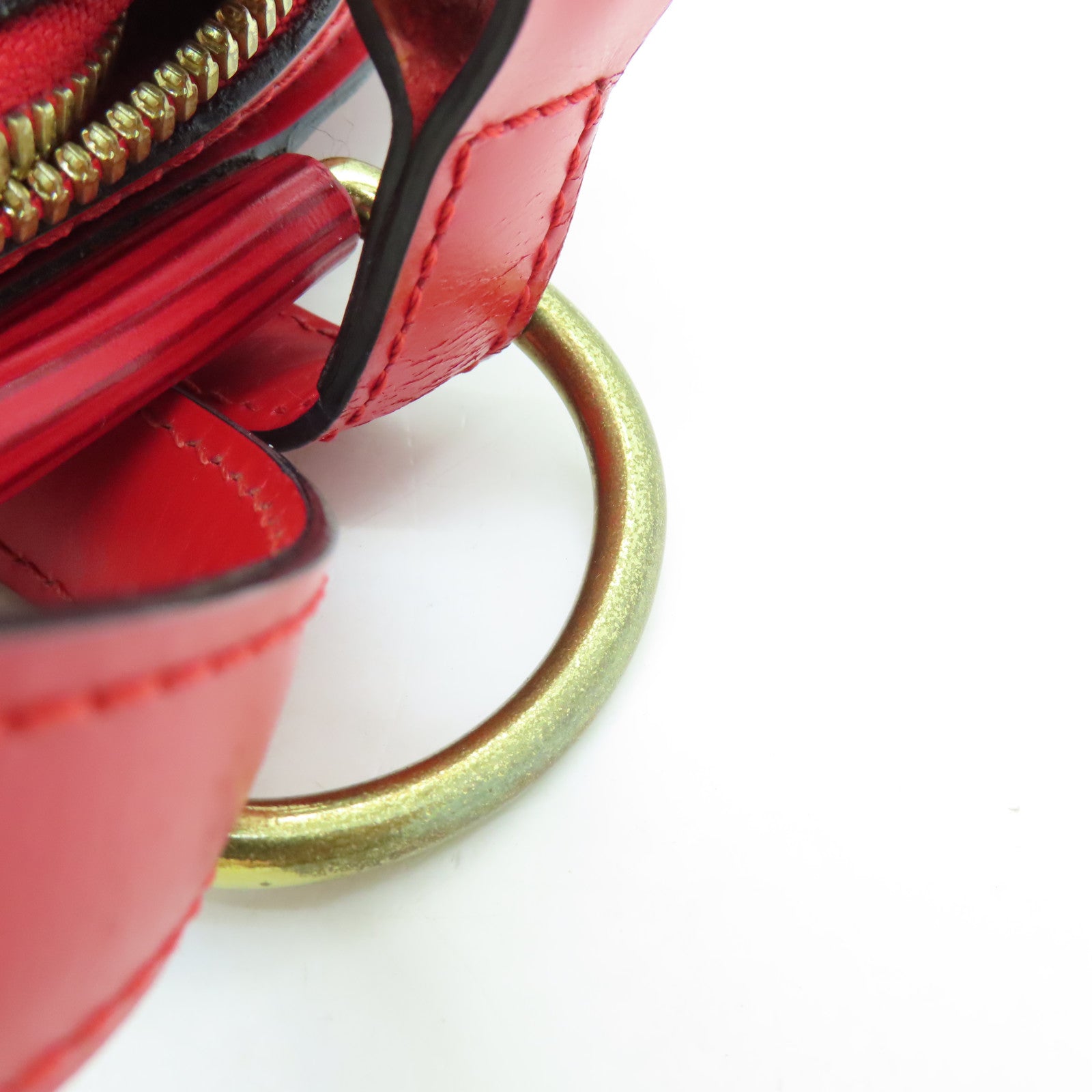 LOUIS VUITTON Epi Mabillon Back Pack gold buckle backpack red