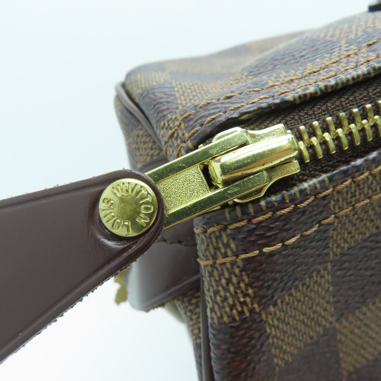 LOUIS VUITTON Damier Speedy 30金扣手挽袋啡色