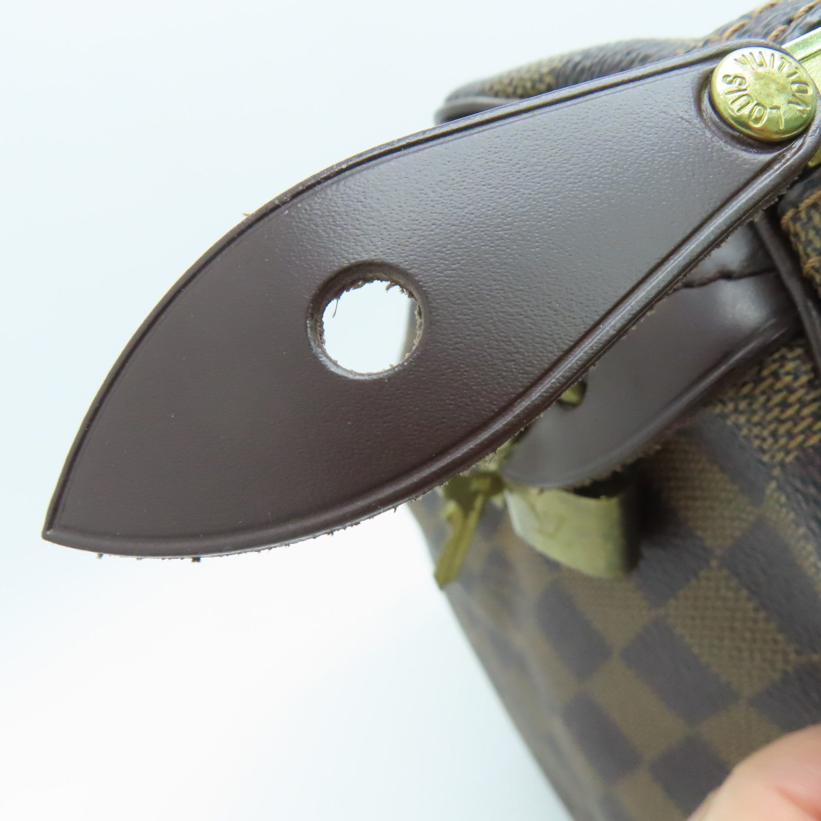 LOUIS VUITTON Damier Speedy 30金扣手挽袋啡色