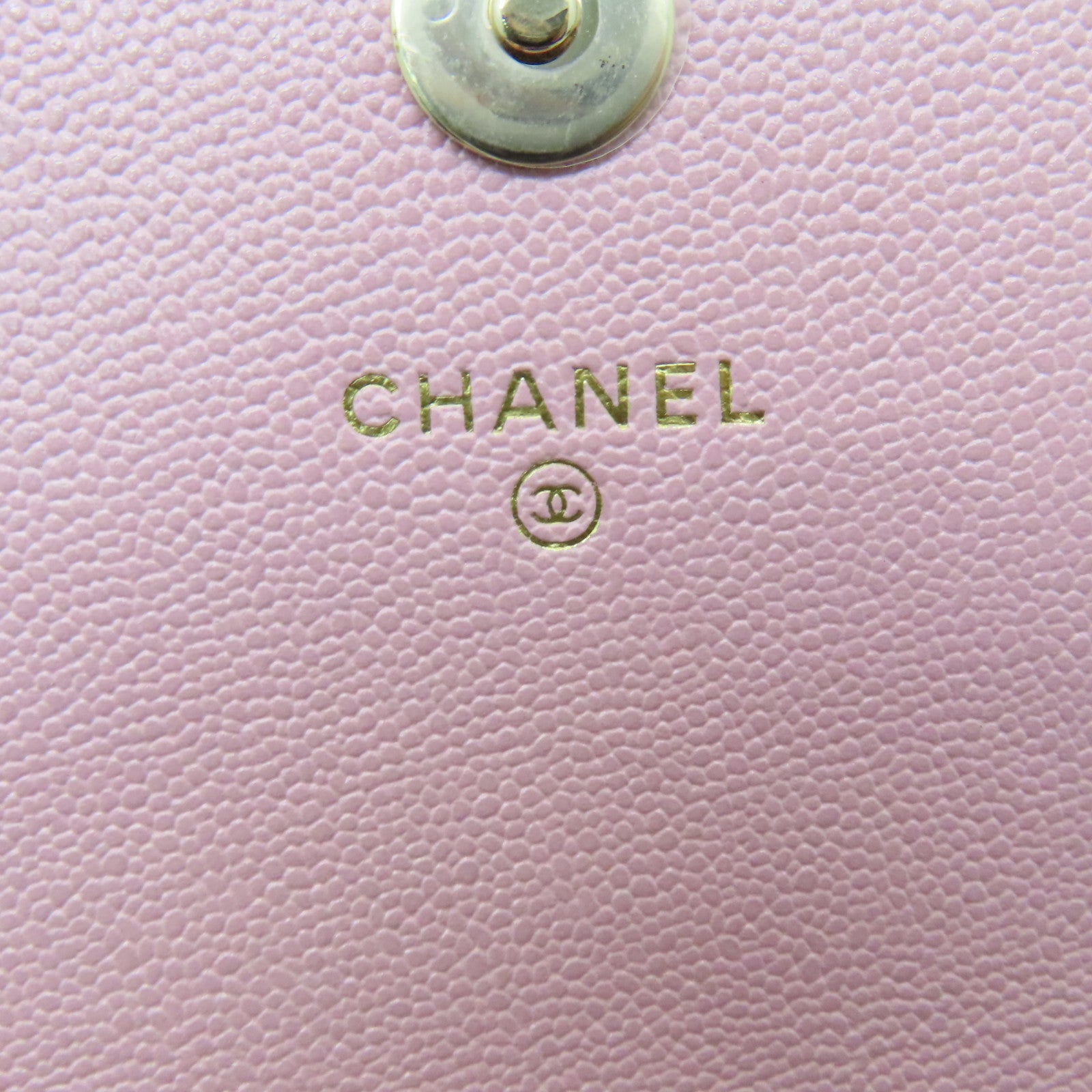 CHANEL 菱格牛皮皮革Chain Shoulder金扣鏈帶肩背袋粉紅色