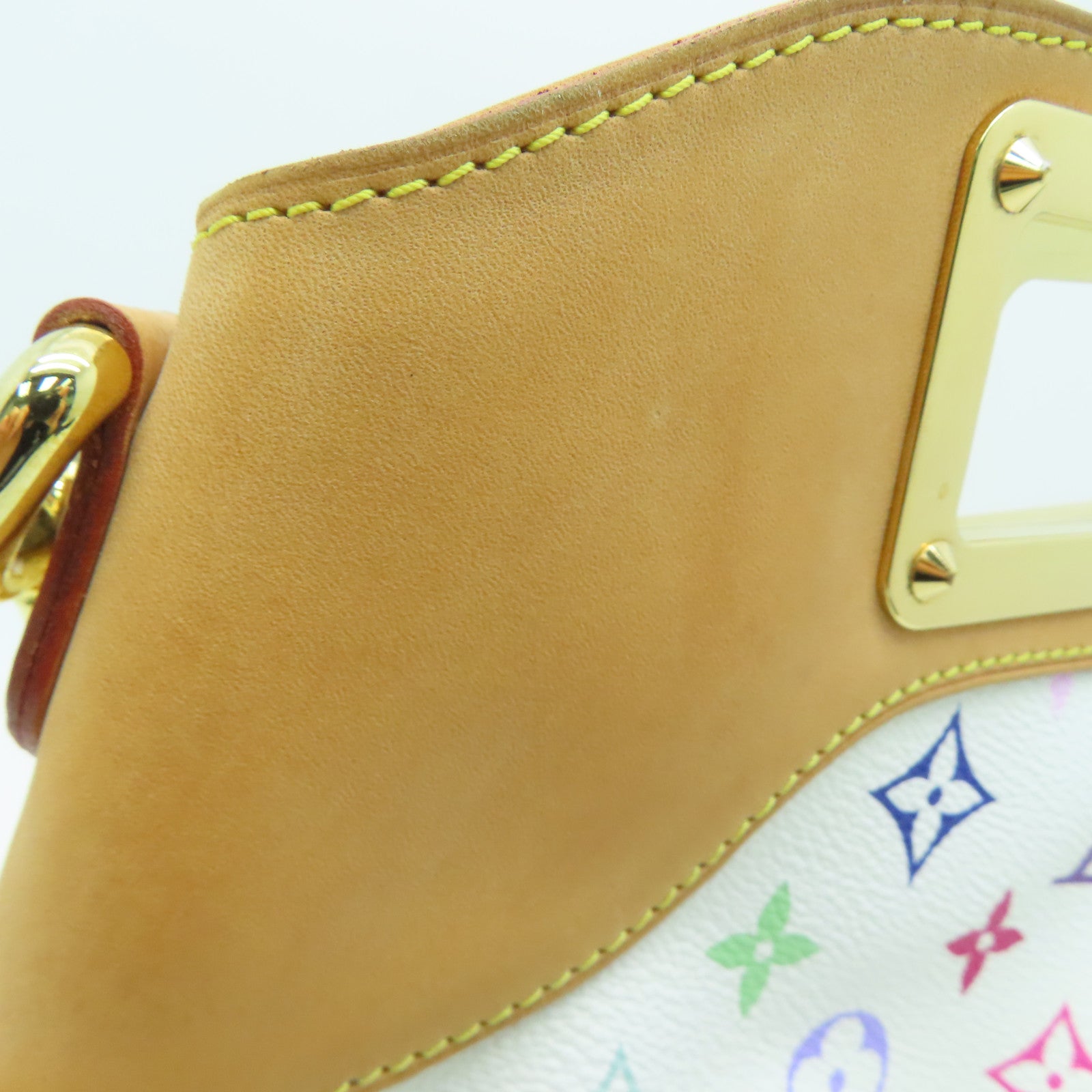 LOUIS VUITTON Monogram Multicolore Judy MM金扣手挽肩背兩用袋白色/彩色