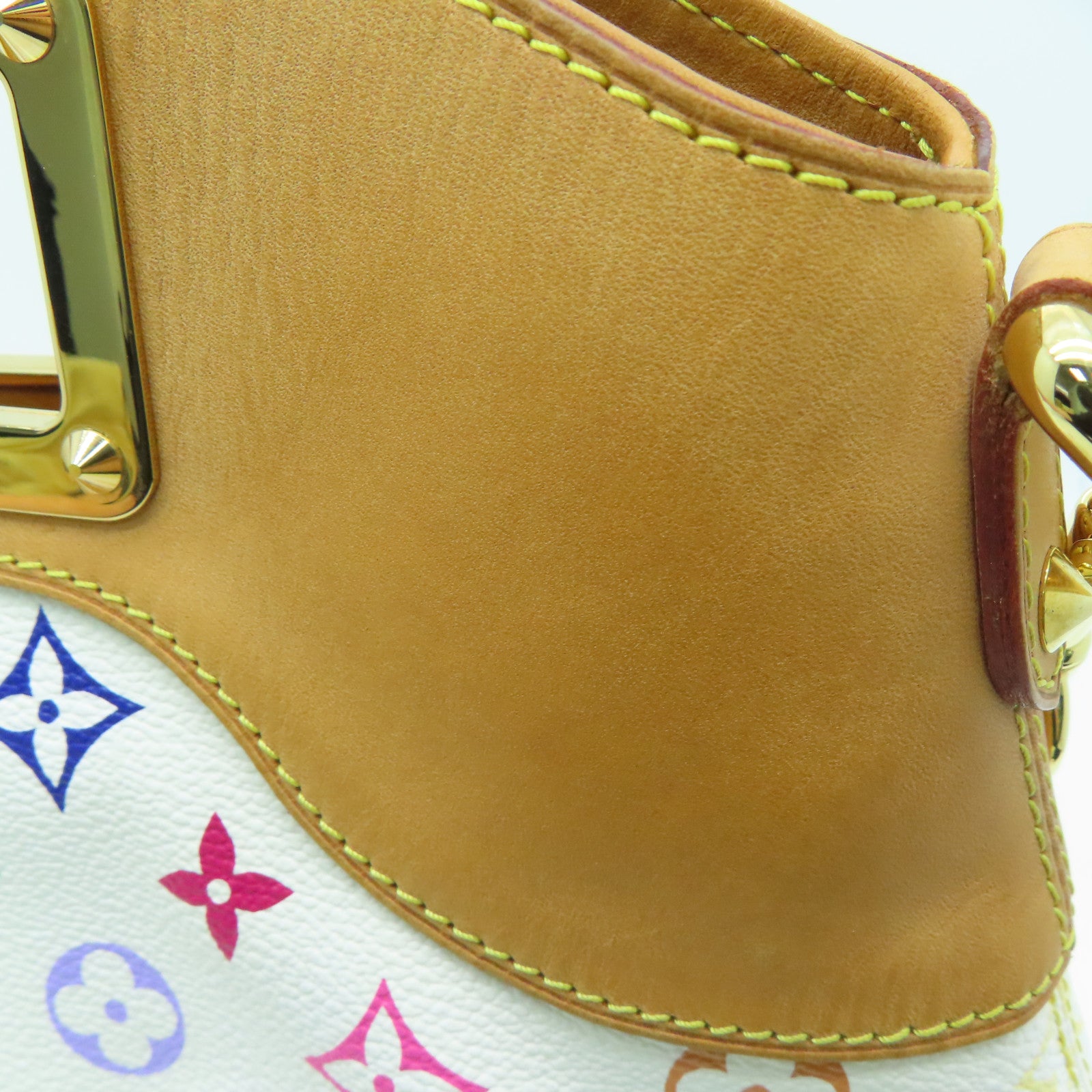 LOUIS VUITTON Monogram Multicolore Judy MM金扣手挽肩背兩用袋白色/彩色