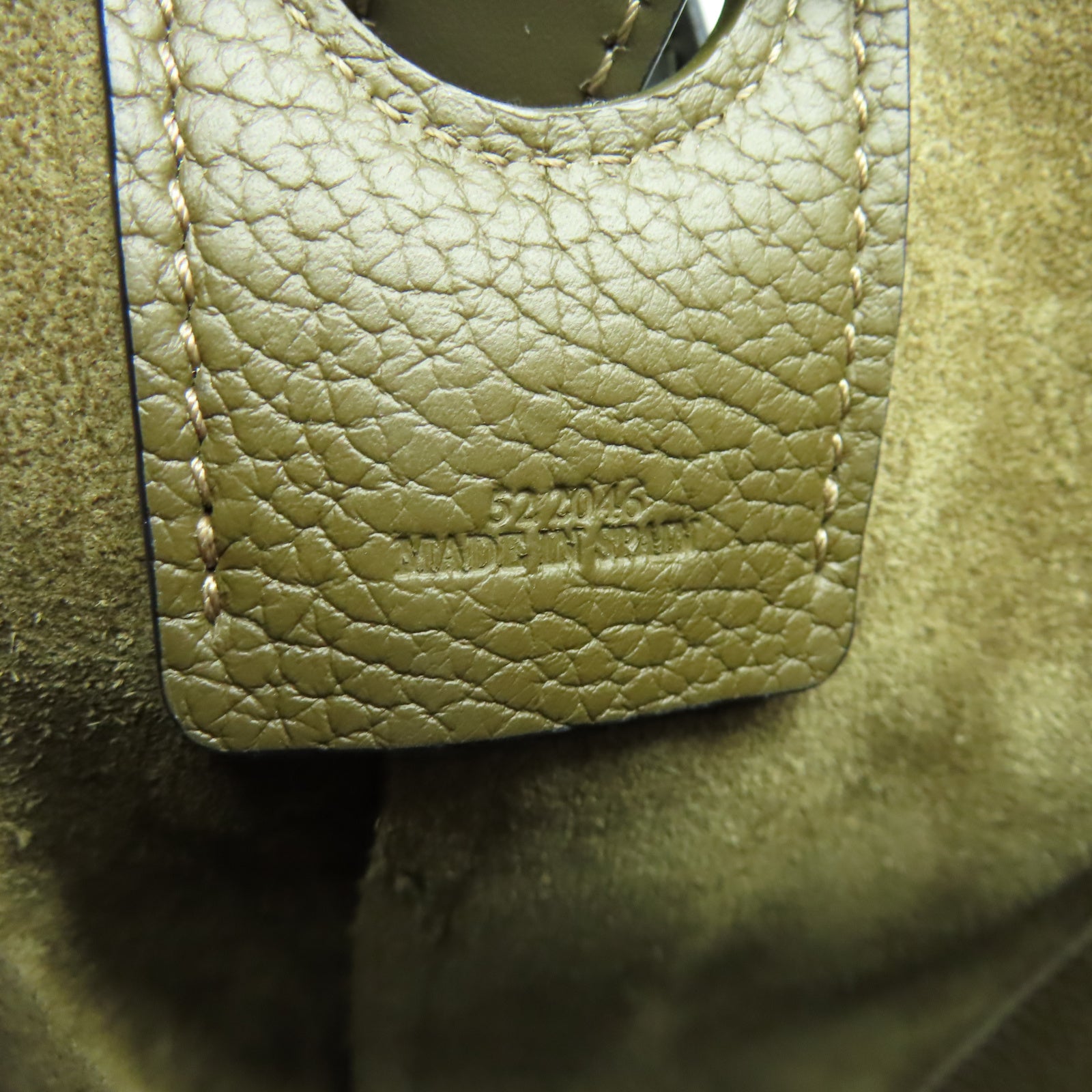 LOEWE 牛皮皮革Loewe Balloon Bag銀扣手挽肩背兩用袋棕色