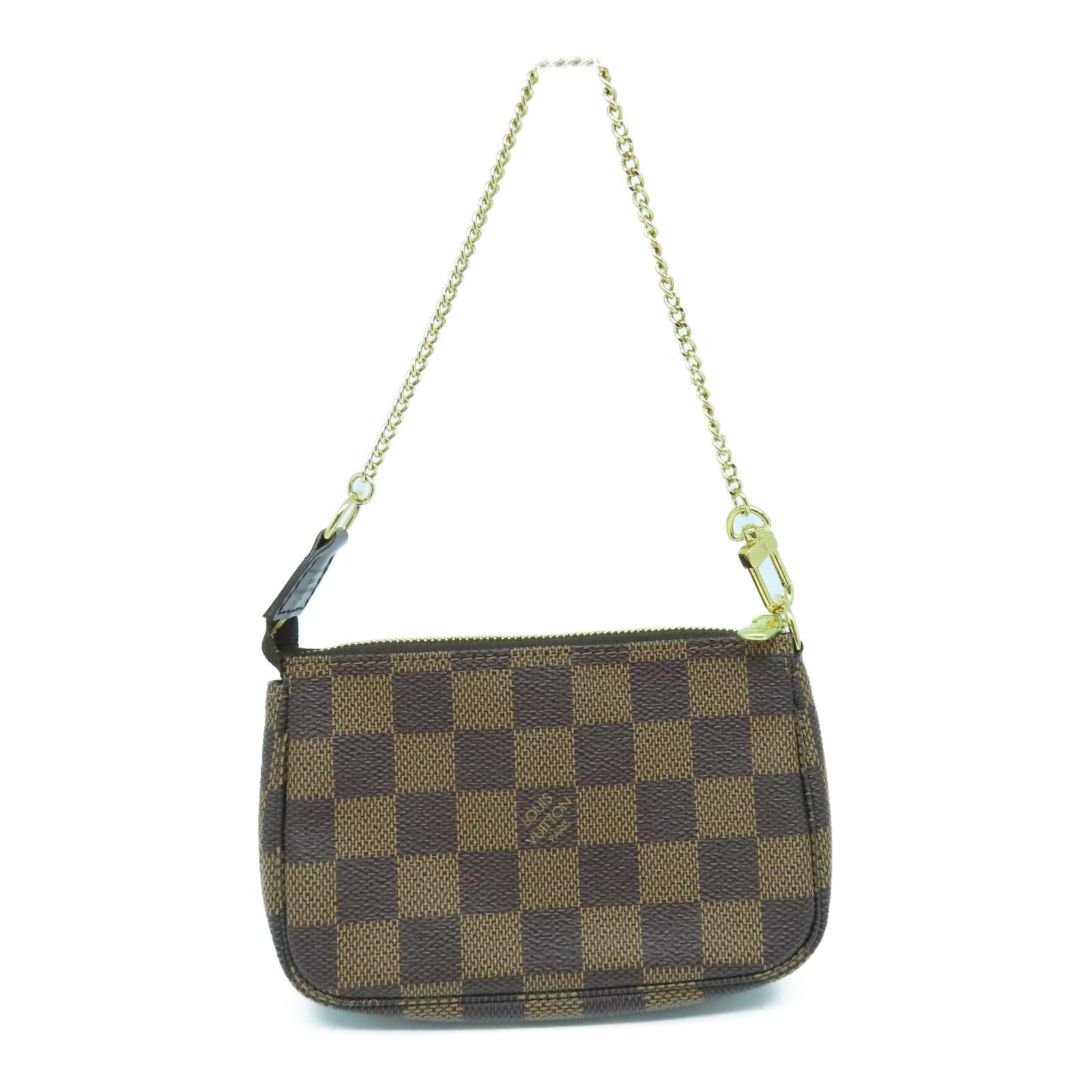 LOUIS VUITTON Damier Pochette Mini手挽袋啡色