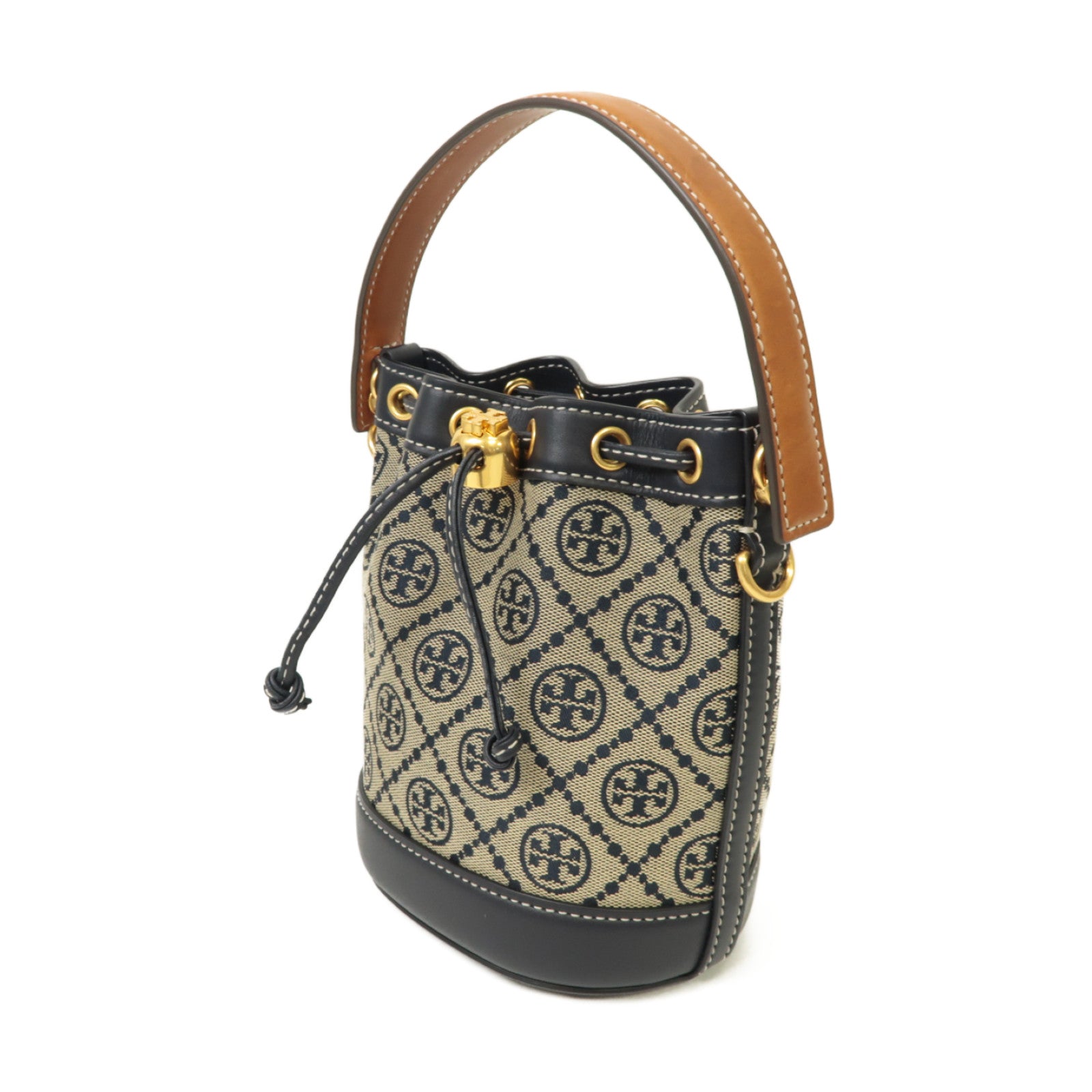 Tory Burch 帆布Shoulder Bag金扣手挽肩背兩用袋藍色