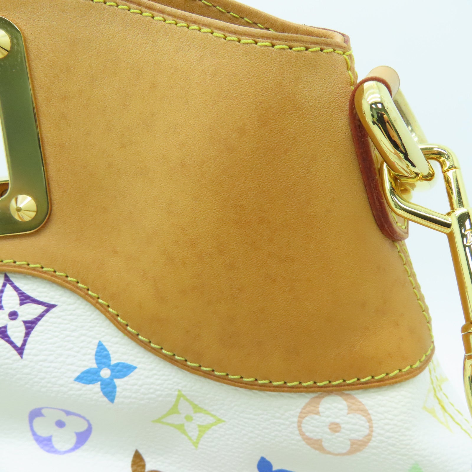 LOUIS VUITTON Monogram Multicolore Judy MM金扣手挽肩背兩用袋白色/彩色