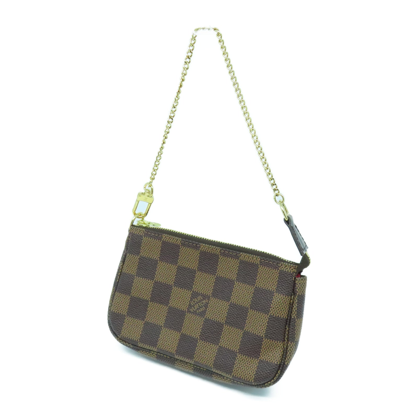 LOUIS VUITTON Damier Pochette Mini手挽袋啡色