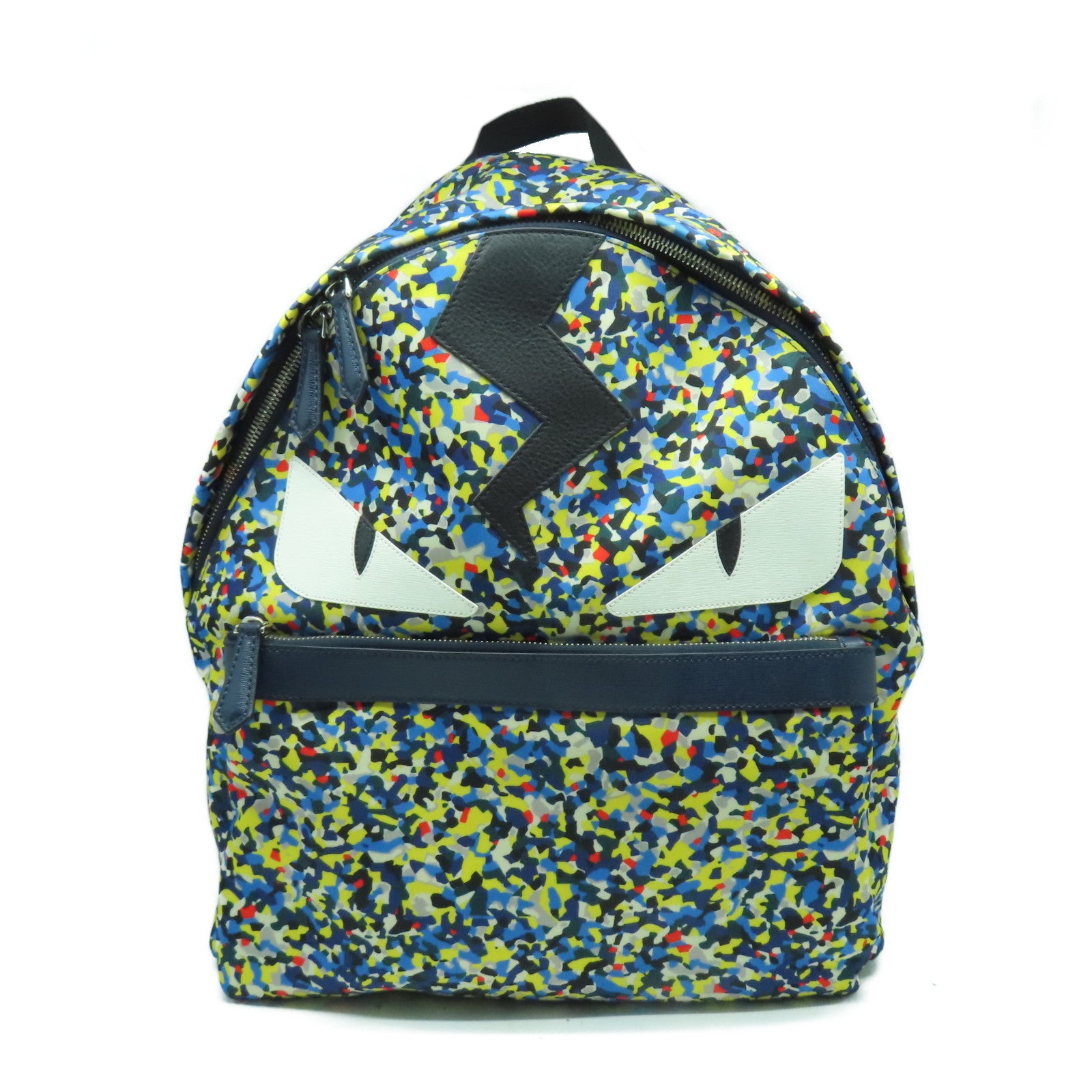 FENDI 尼龍Rucksack銀扣背包藍色/彩色