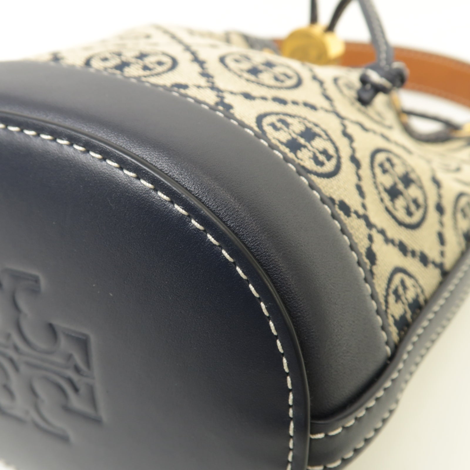 Tory Burch 帆布Shoulder Bag金扣手挽肩背兩用袋藍色