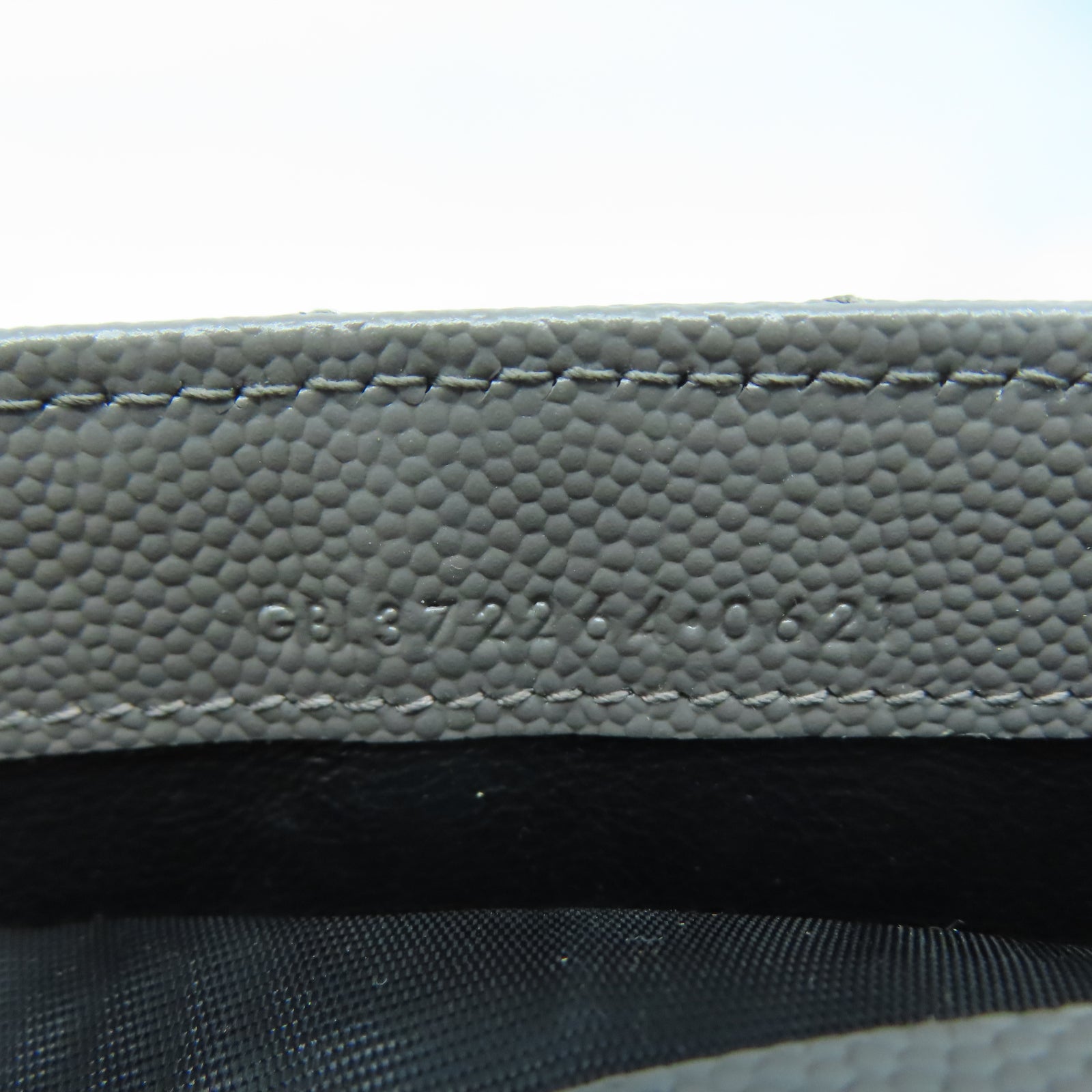 SAINT LAURENT 牛皮皮革Long Wallet金扣長錢包灰色