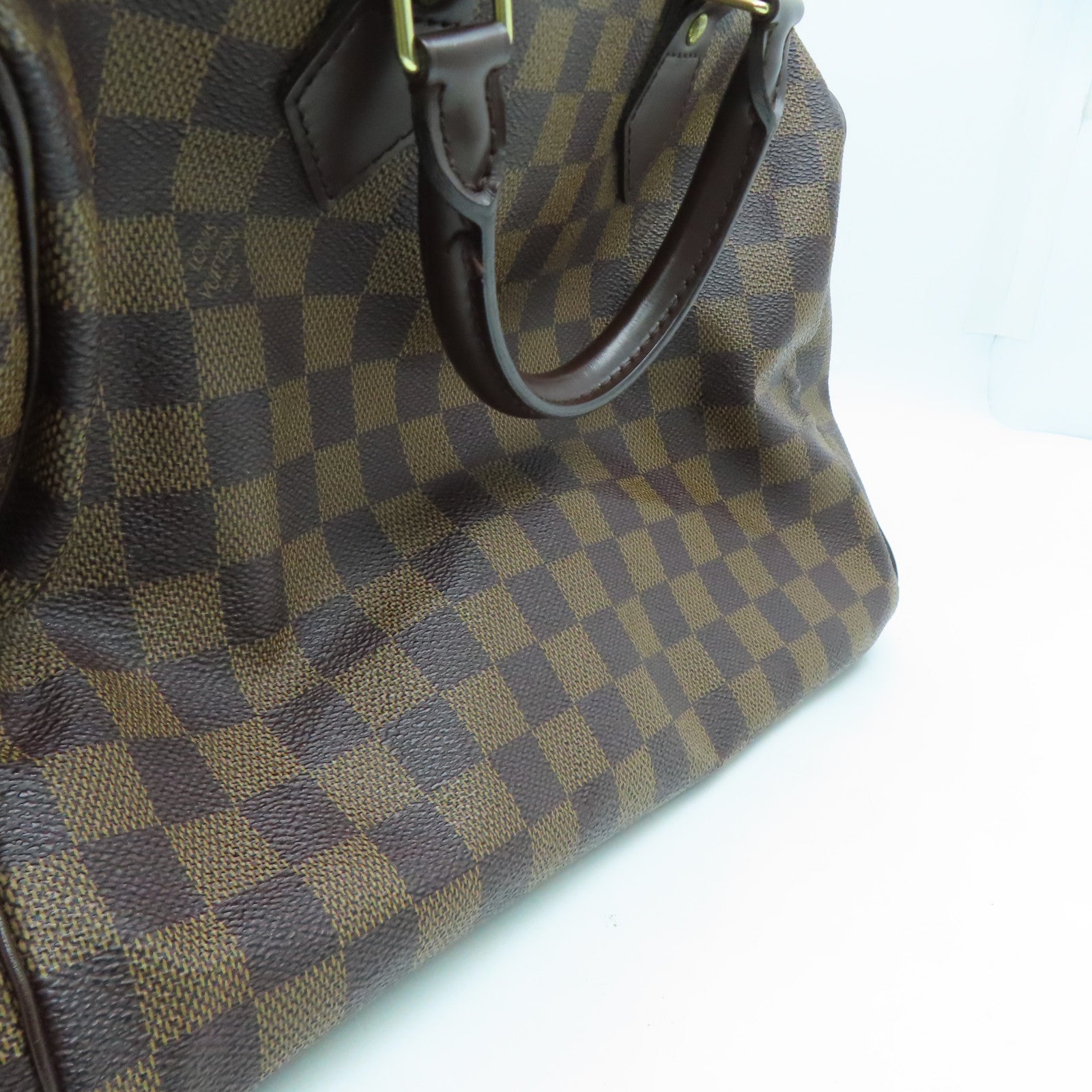 LOUIS VUITTON Damier Speedy 30金扣手挽袋啡色