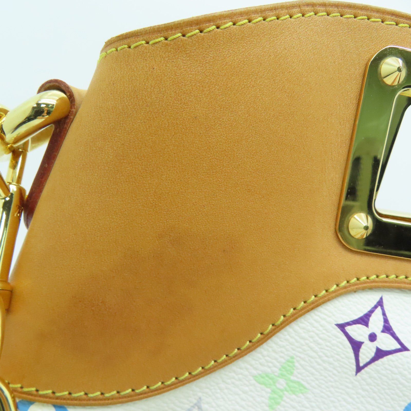 LOUIS VUITTON Monogram Multicolore Judy MM金扣手挽肩背兩用袋白色/彩色