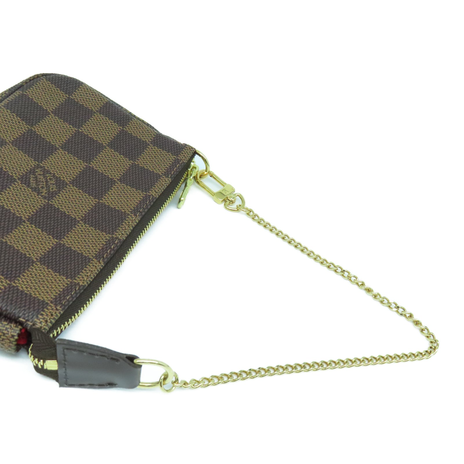 LOUIS VUITTON Damier Pochette Mini手挽袋啡色