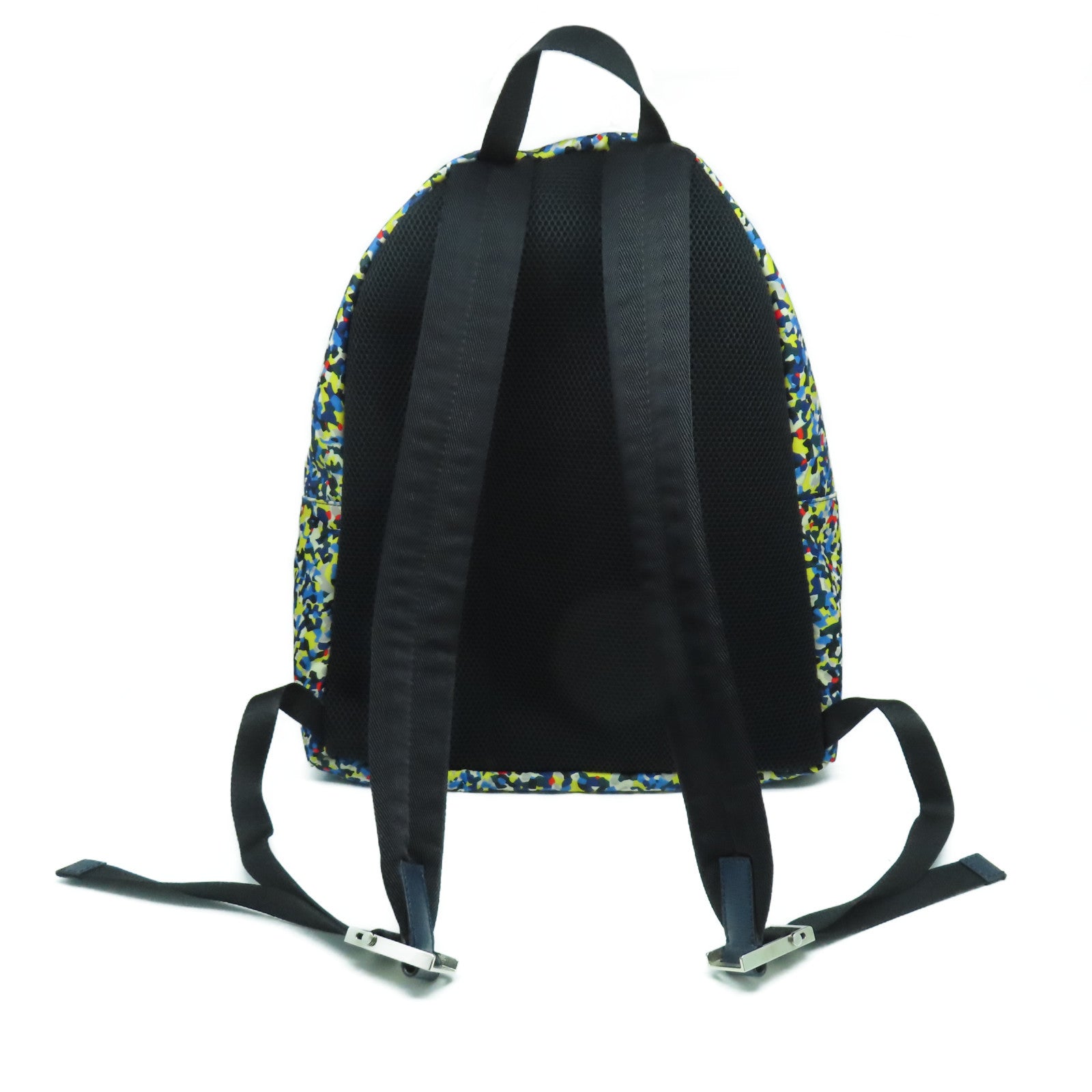 FENDI 尼龍Rucksack銀扣背包藍色/彩色