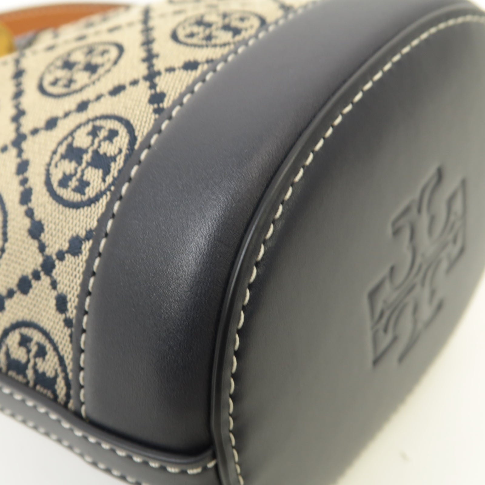 Tory Burch 帆布Shoulder Bag金扣手挽肩背兩用袋藍色