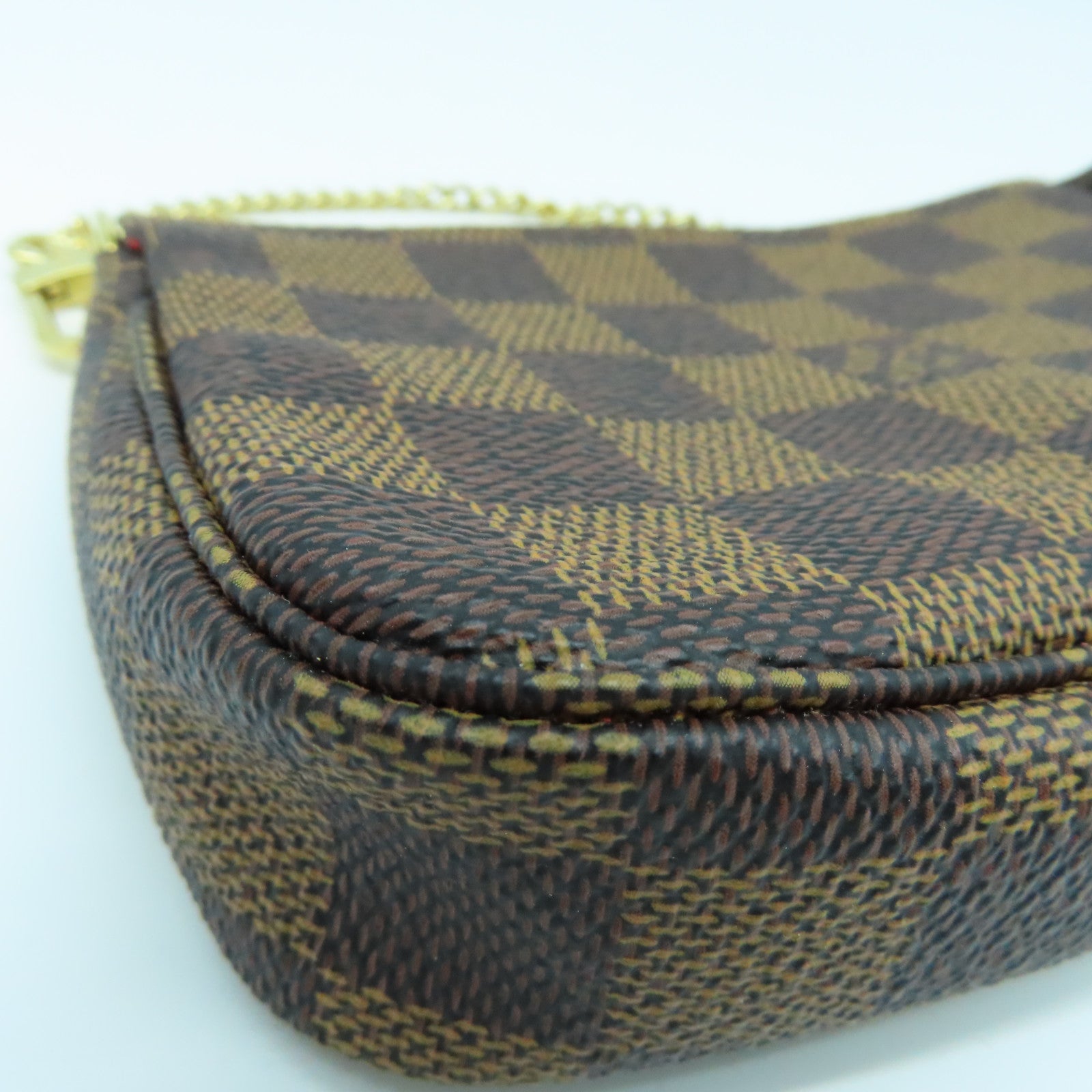 LOUIS VUITTON Damier Pochette Mini手挽袋啡色
