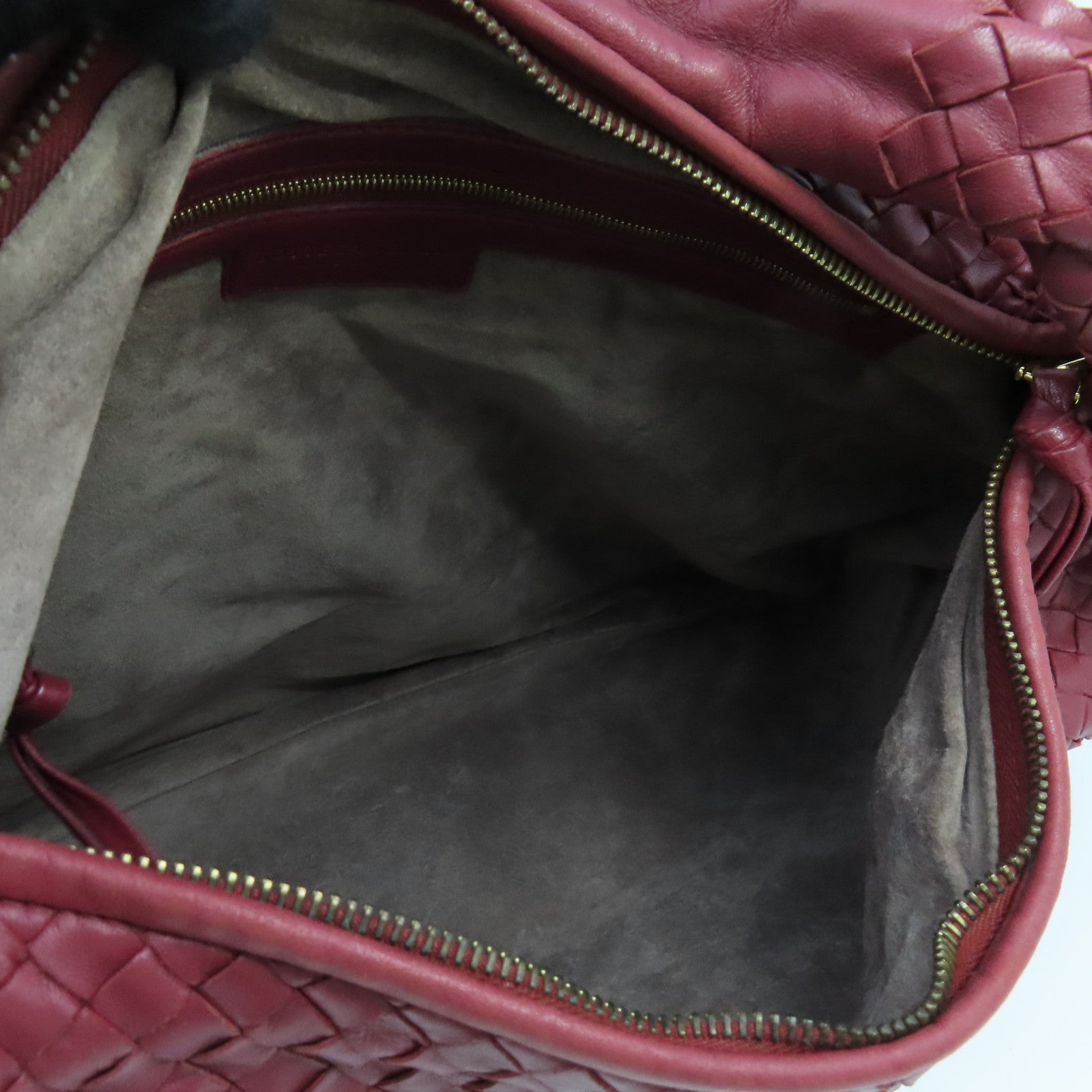 BOTTEGA VENETA 織紋皮革Shoulder Bag肩背袋紅色