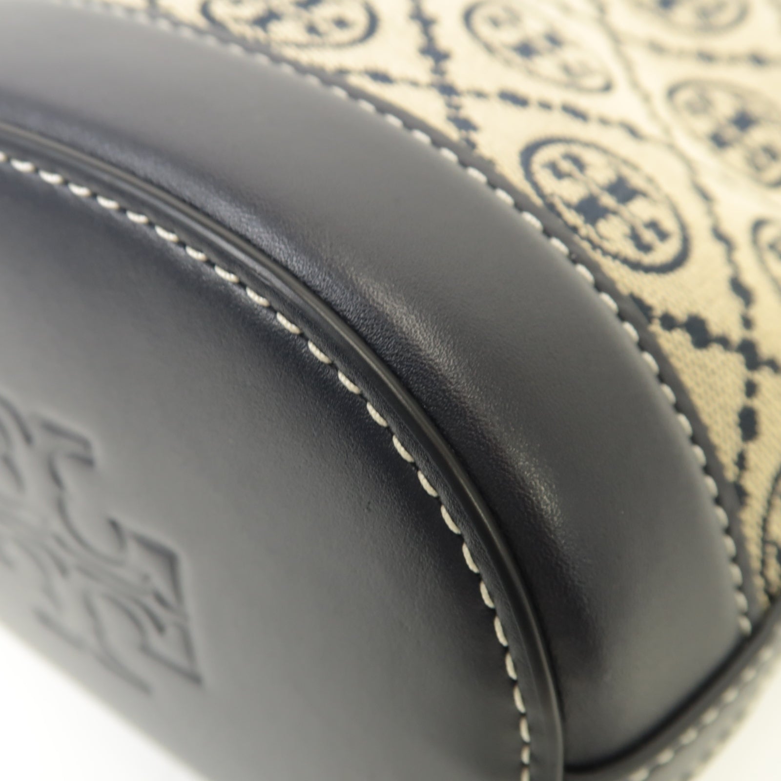 Tory Burch 帆布Shoulder Bag金扣手挽肩背兩用袋藍色