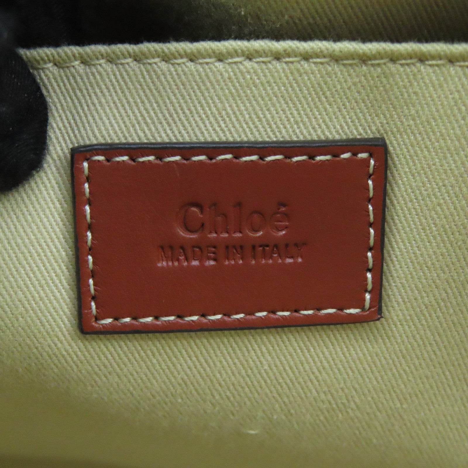 Chloe Canvas Woody Tote Bag Brown/White