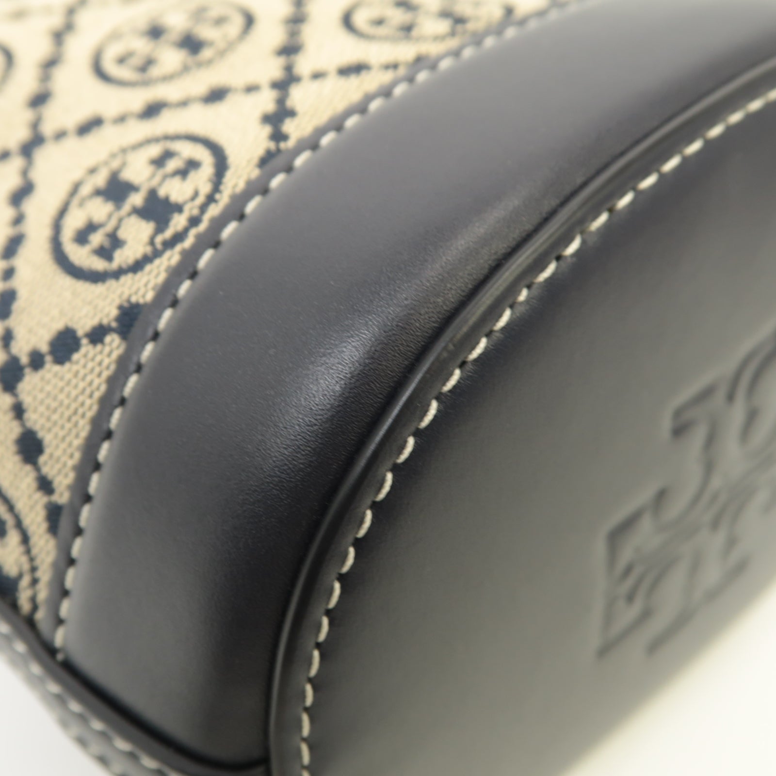 Tory Burch 帆布Shoulder Bag金扣手挽肩背兩用袋藍色