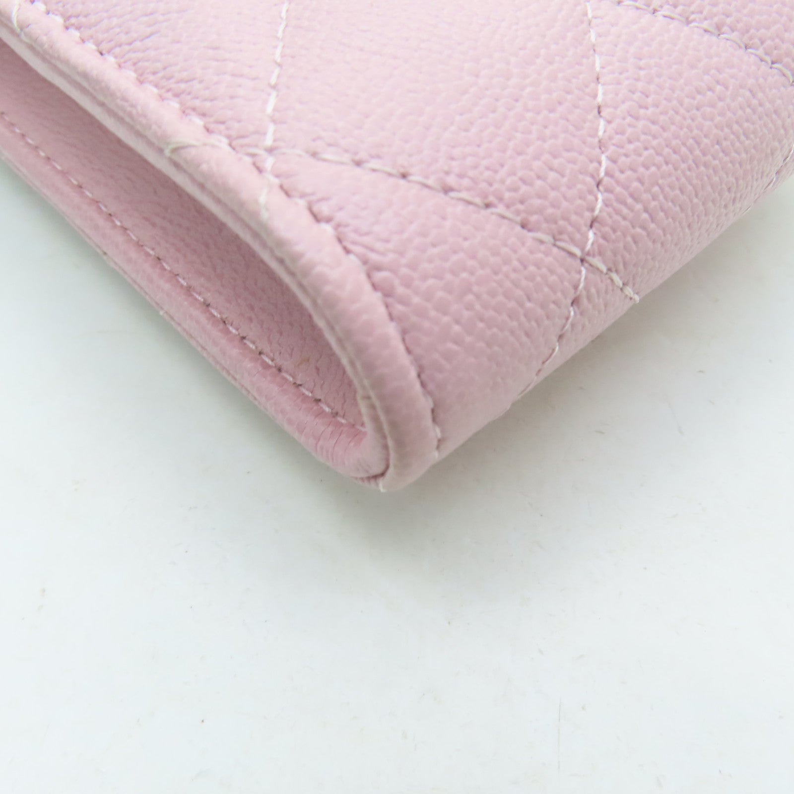 CHANEL 菱格牛皮皮革Chain Shoulder金扣鏈帶肩背袋粉紅色