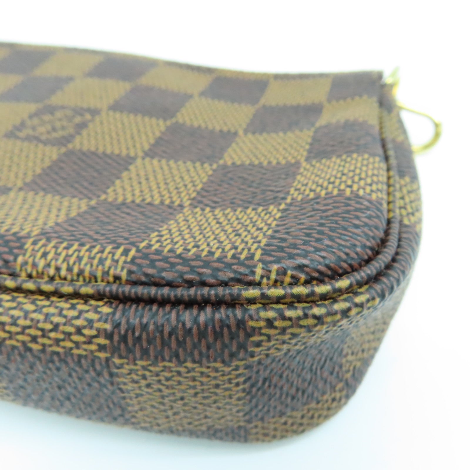 LOUIS VUITTON Damier Pochette Mini手挽袋啡色