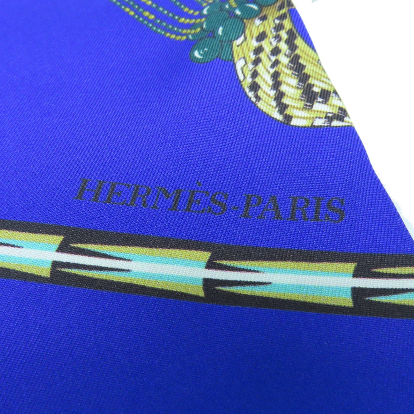 HERMES 絲質Maxi Twilly絲巾藍色/彩色