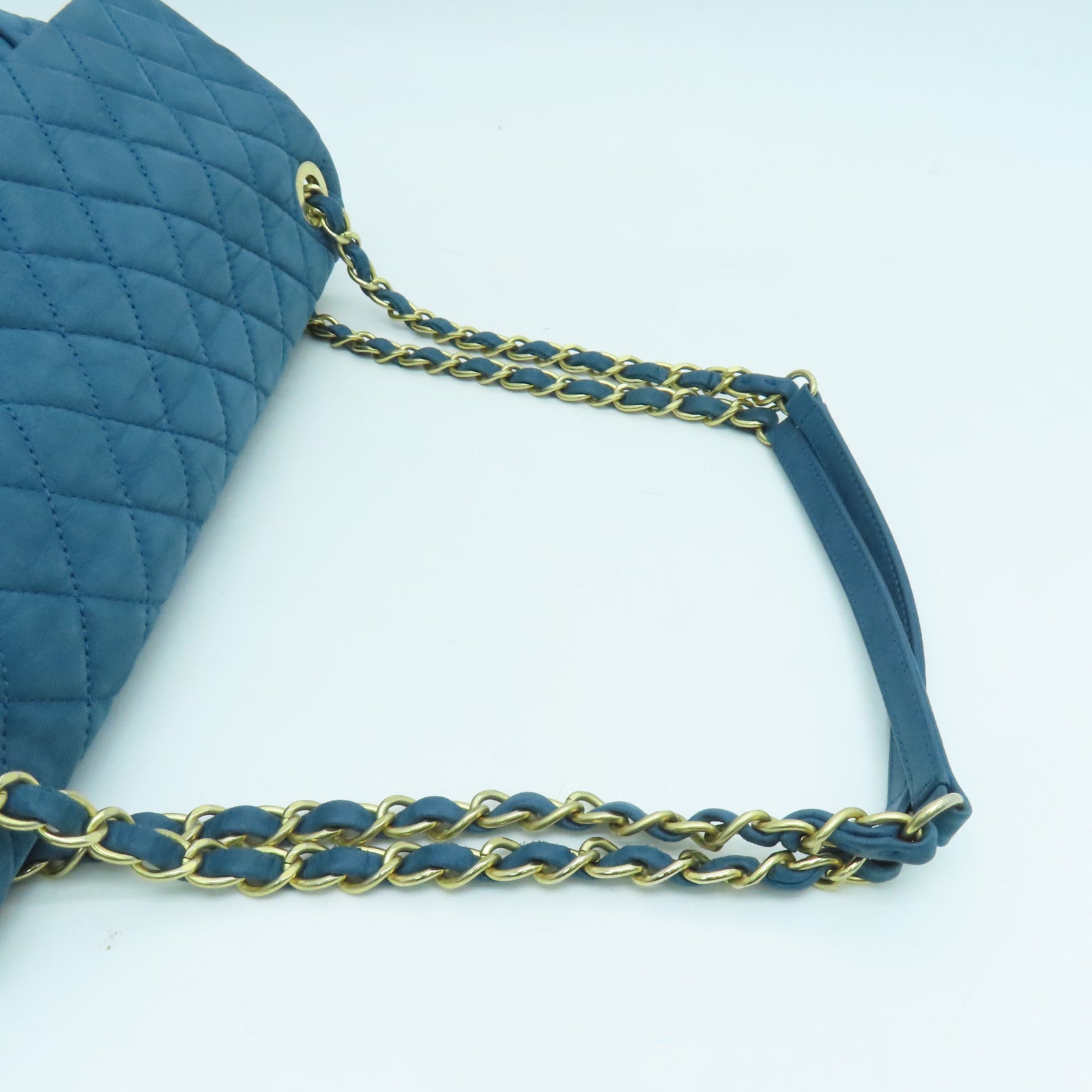 CHANEL 【激減優惠】牛皮皮革Chic Quilt Flap Bag金扣肩背袋藍色