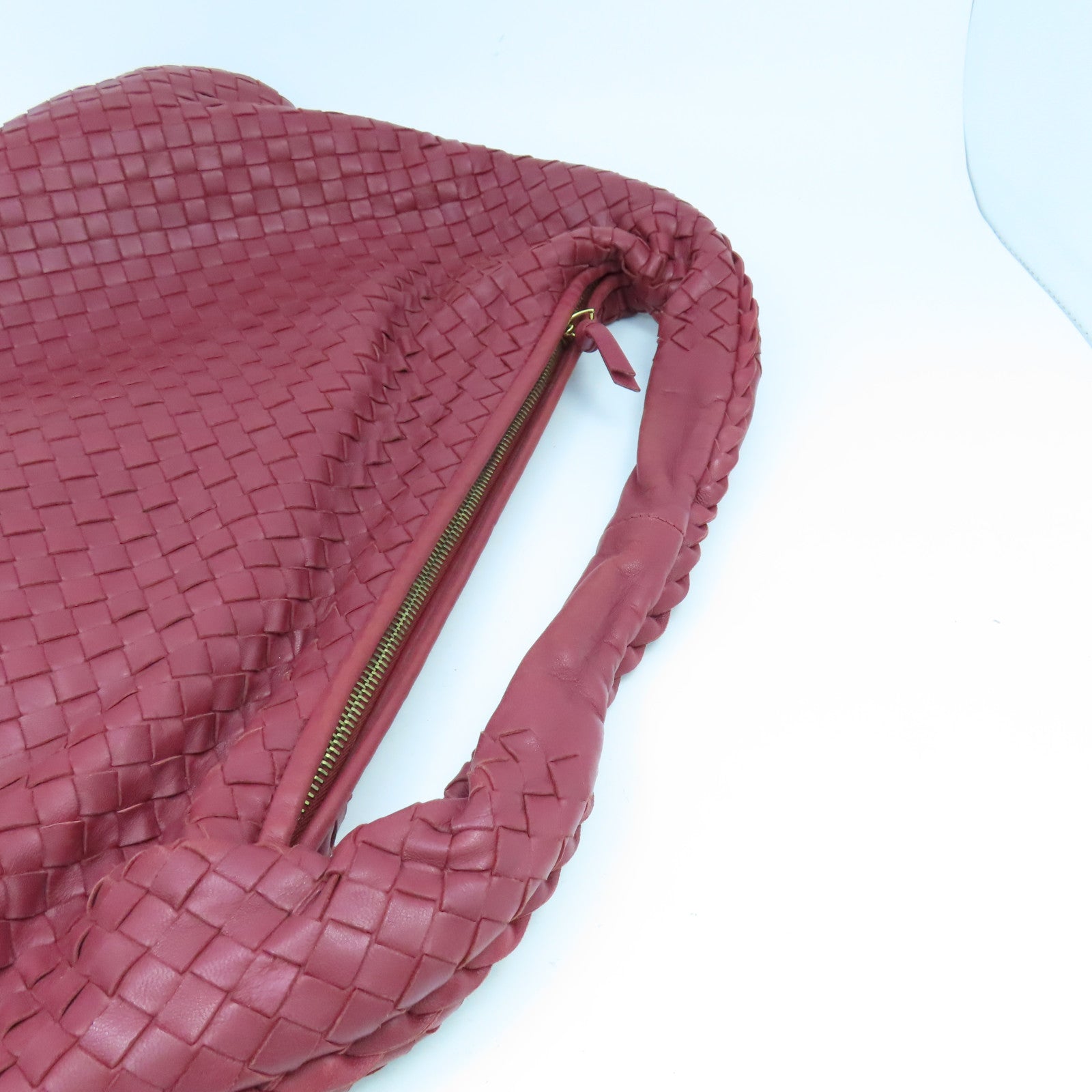 BOTTEGA VENETA 織紋皮革Shoulder Bag肩背袋紅色