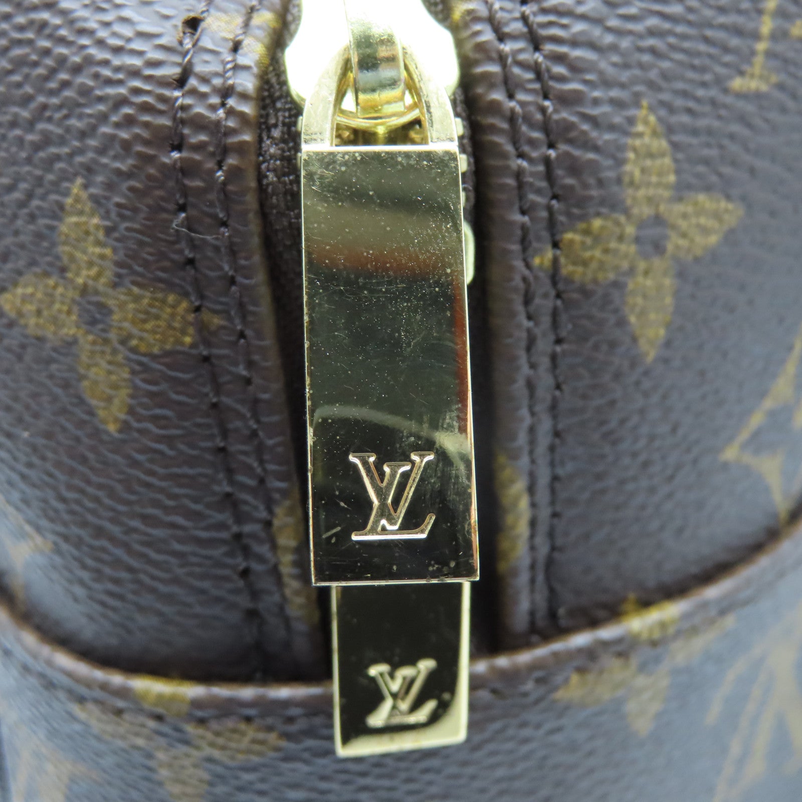 LOUIS VUITTON Monogram Cite GM金扣肩背袋棕色